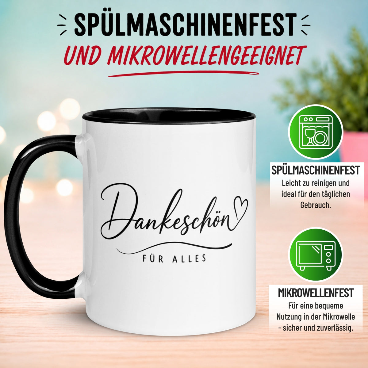 Tasse Danke – „Dankeschön für alles“ – Dankeschön Geschenke für Freund/Freundin