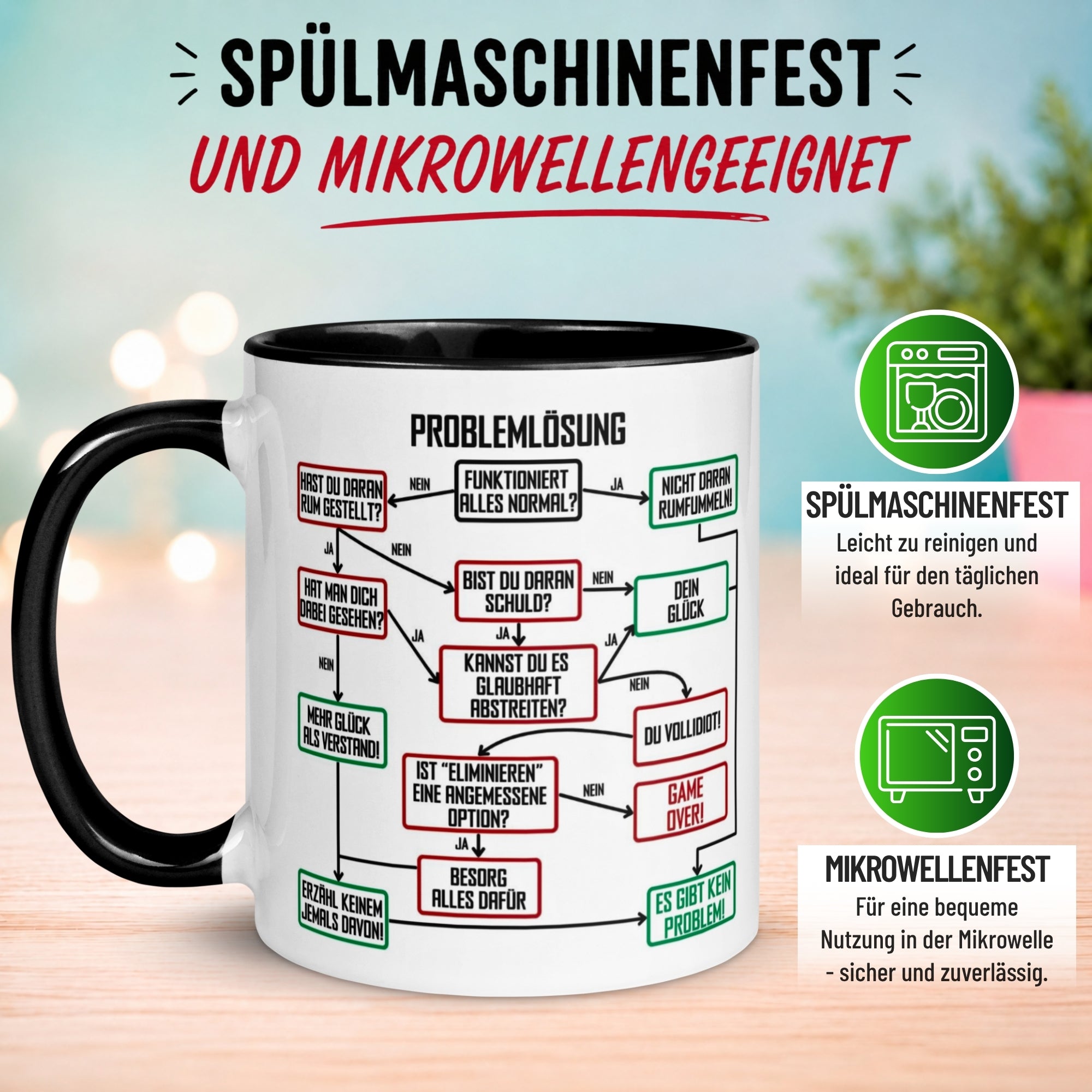 Tasse Chef – „Problemlösung im Büro“ – Geschenk Kaffeetasse Bester Chef