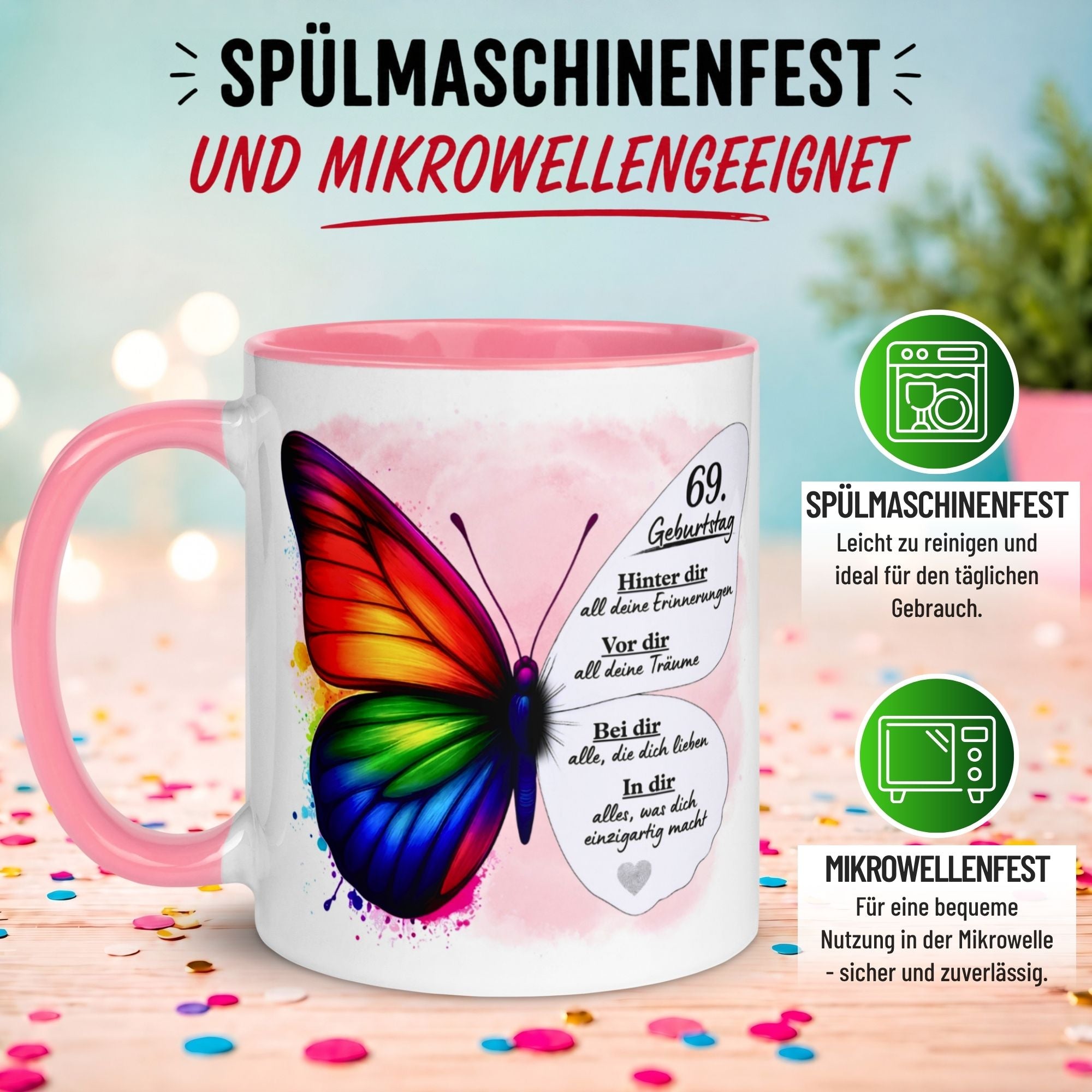 Tasse 69. Geburtstag Frau – „Weil du einzigartig bist“ – Geschenk zum Geburtstag Frauen