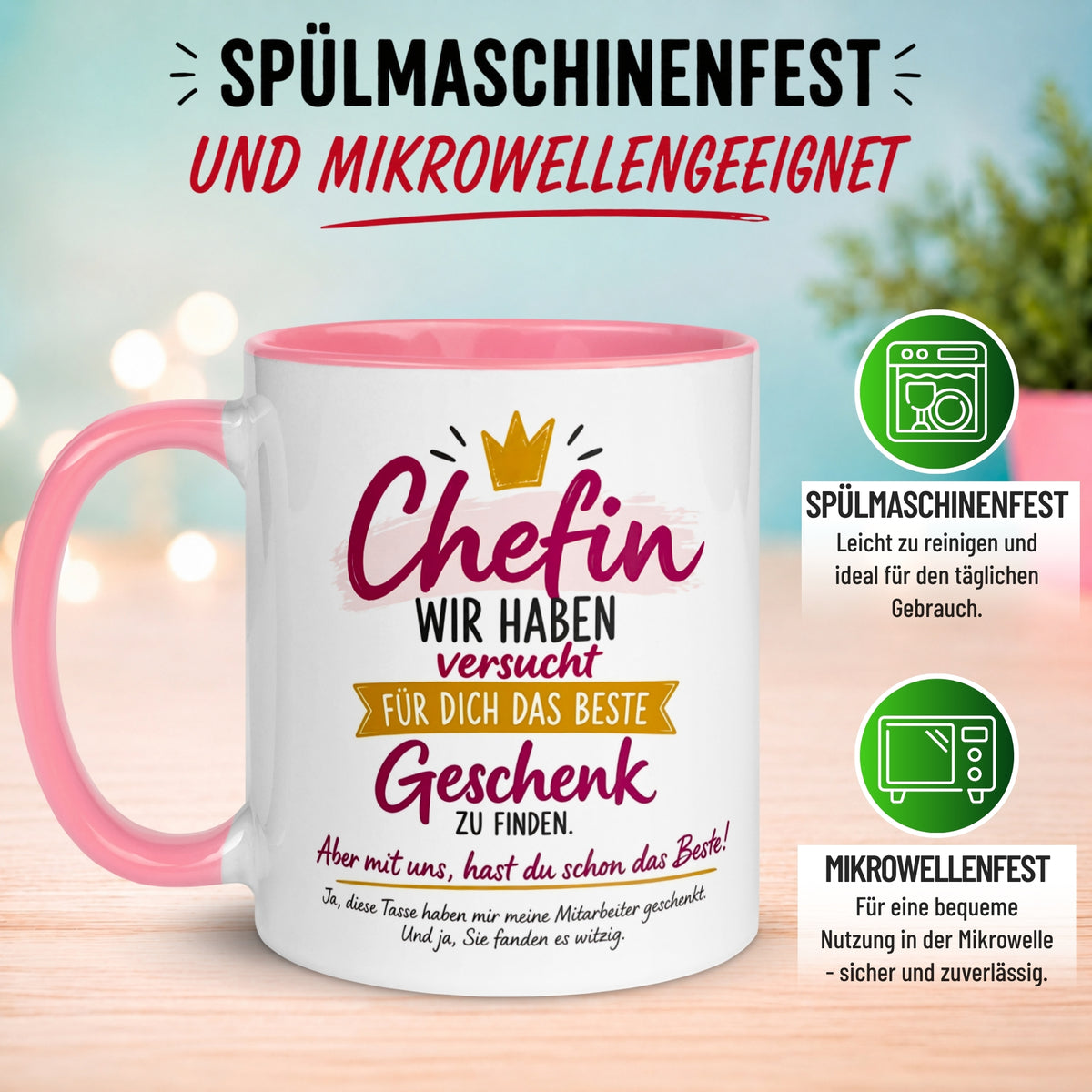 Tasse Chefin – „Wir haben versucht das beste Geschenk zu finden“ – Geschenk Chefin