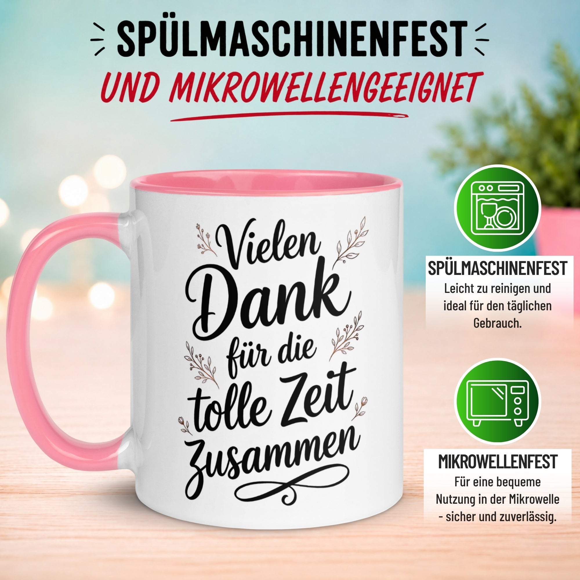 Tasse Abschied – „Vielen Dank für die tolle Zeit“ – Abschiedsgeschenk Kollegin