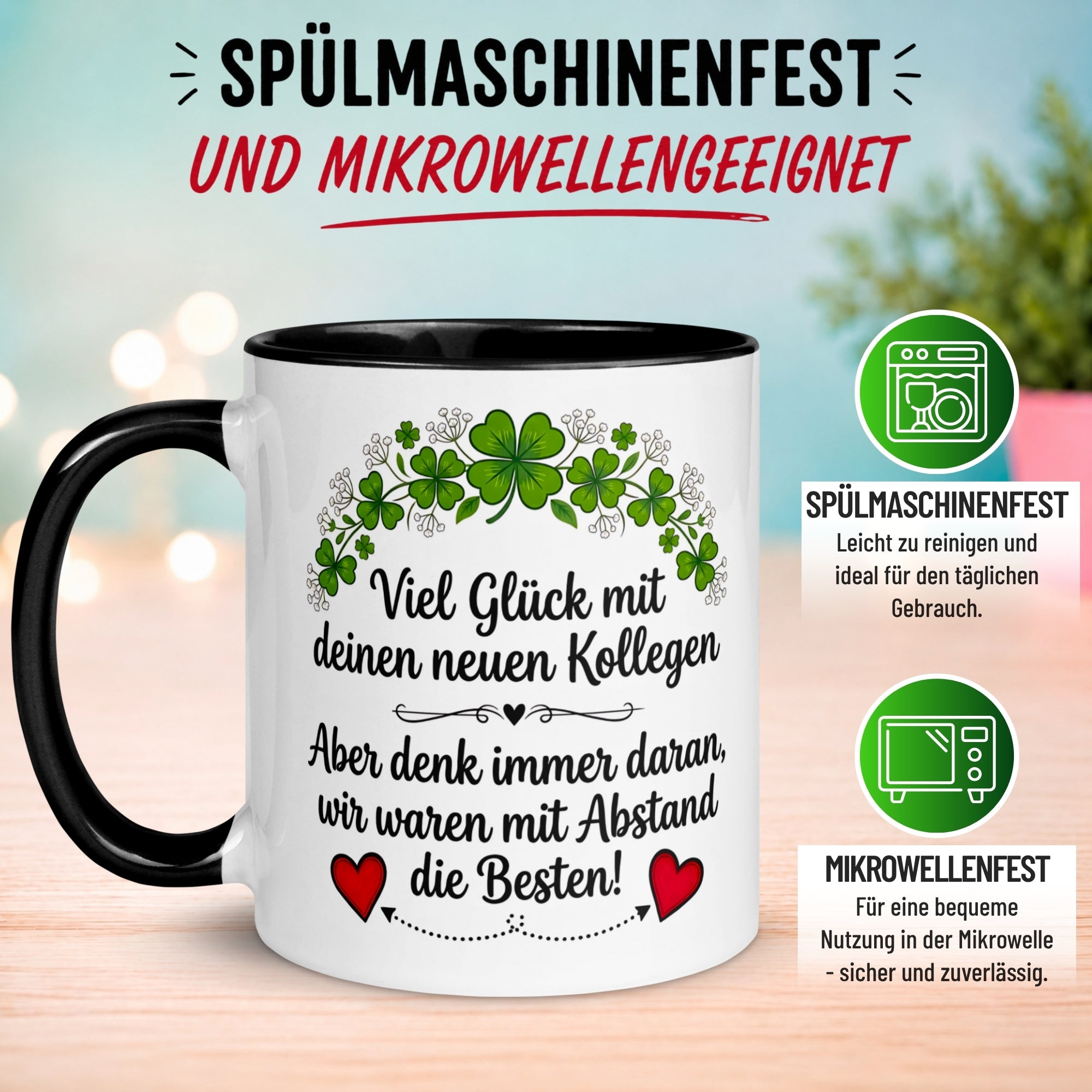 Tasse Abschied – „Viel Glück mit deinen neuen Kollegen“ – Abschiedsgeschenk Kollegen