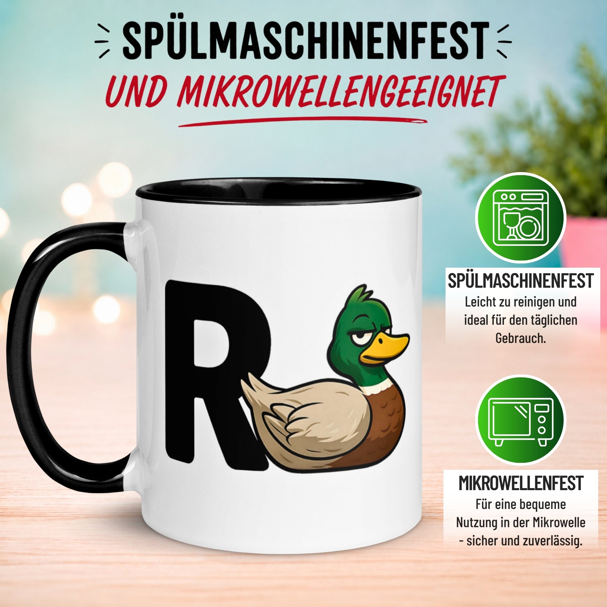 Tasse Rente – „R + Ente = Rente“ – Geschenk  Renteneintritt für Männer Frauen