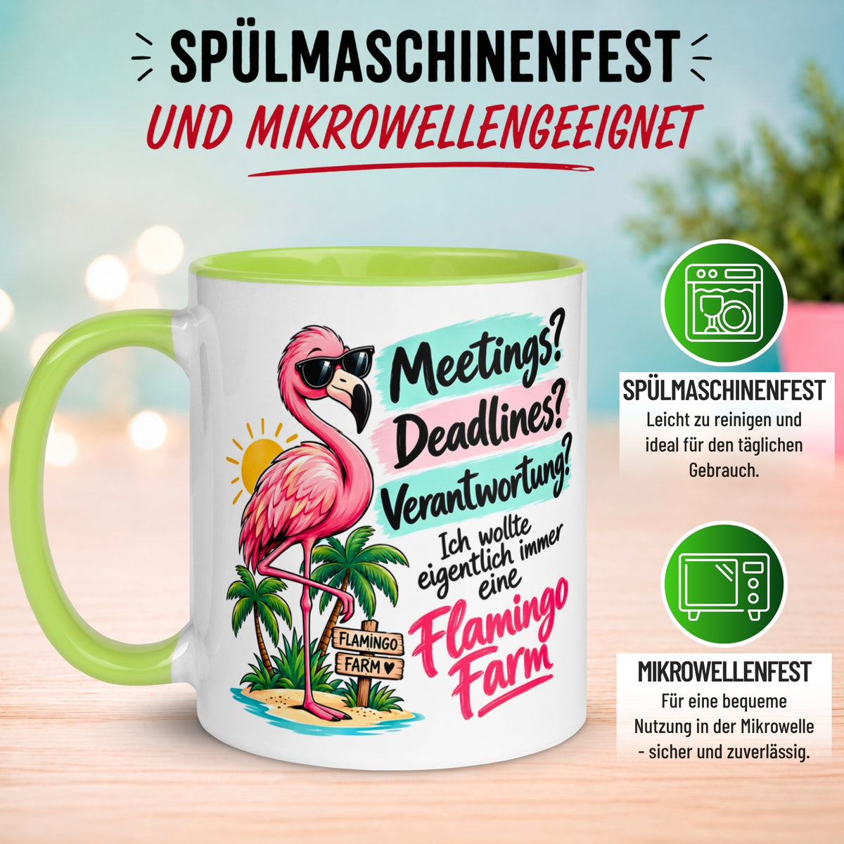 Tasse Chefin – „Ich wollte immer eine Flamingo Farm“ – Geschenk Beste Chefin