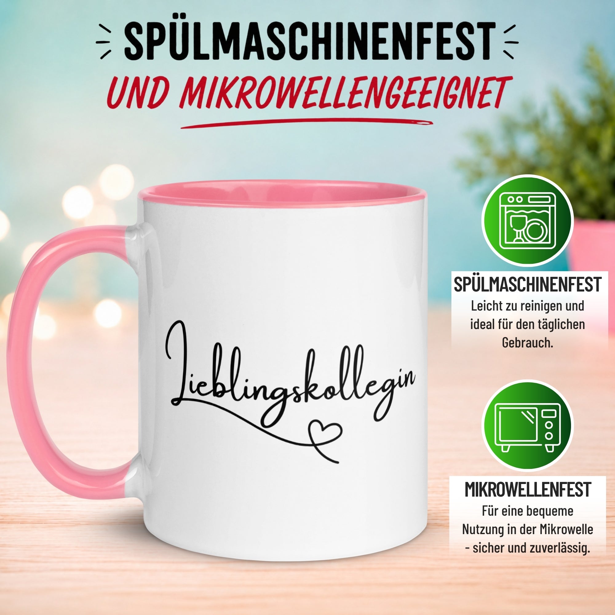 Tasse Kollegin – „Lieblingskollegin mit Herz“ – Geschenk Beste Arbeitskollegin