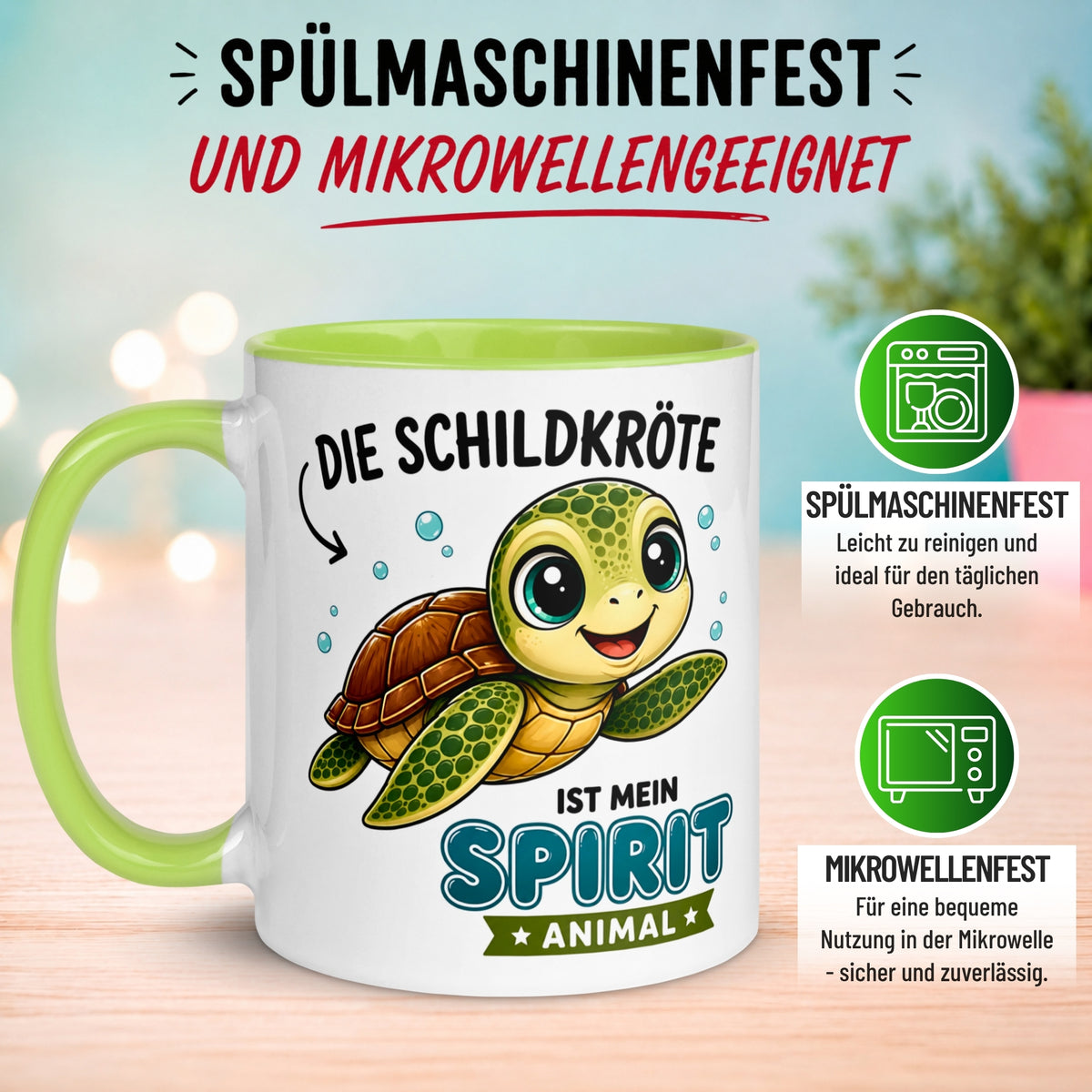 Spirit Animal Tasse – „Die Schildkröte ist mein Spirit Animal“ – Schildkröten Geschenk
