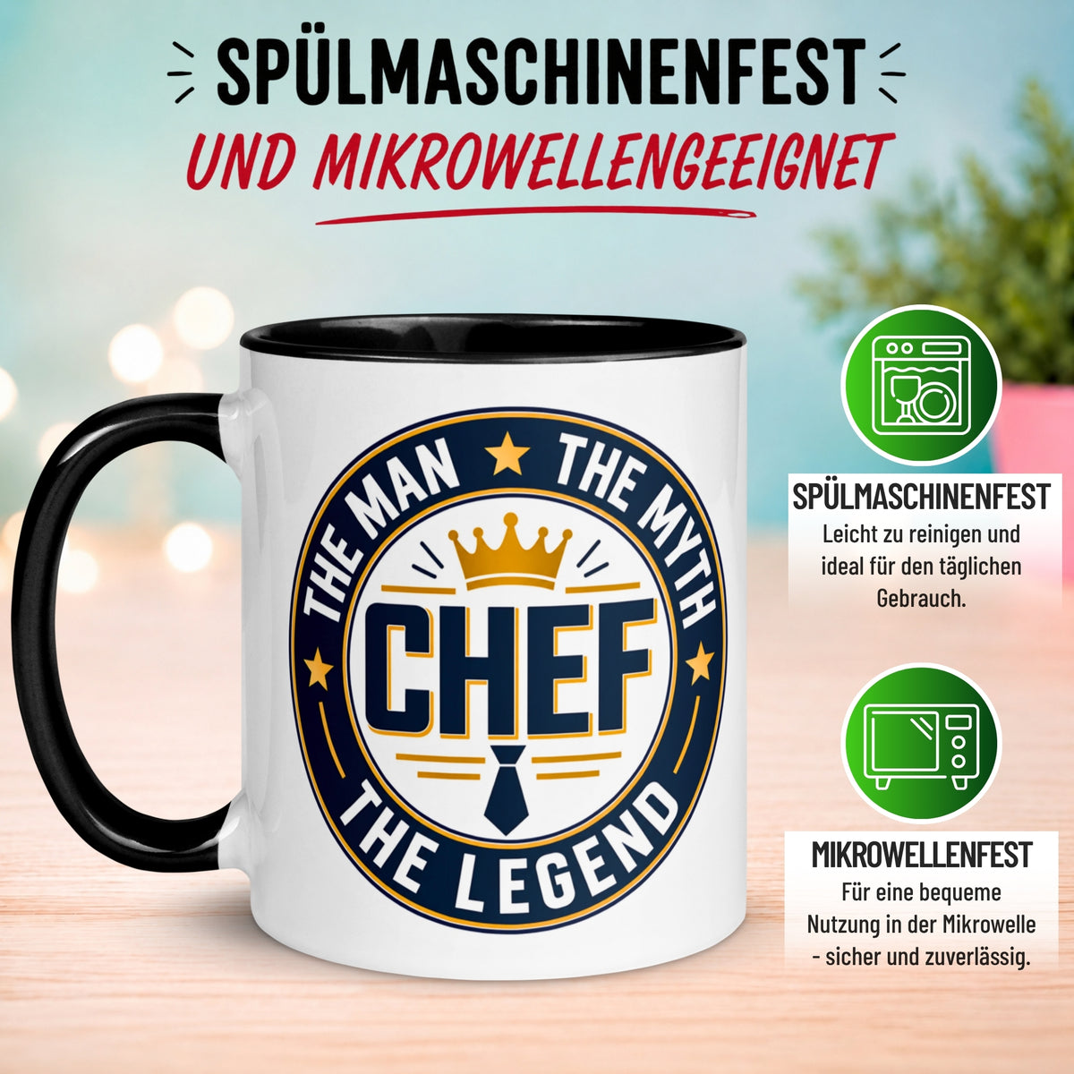 Tasse Chef – „The Man - The Myth - The Legend“ – Geschenk Kaffeetasse Bester Chef