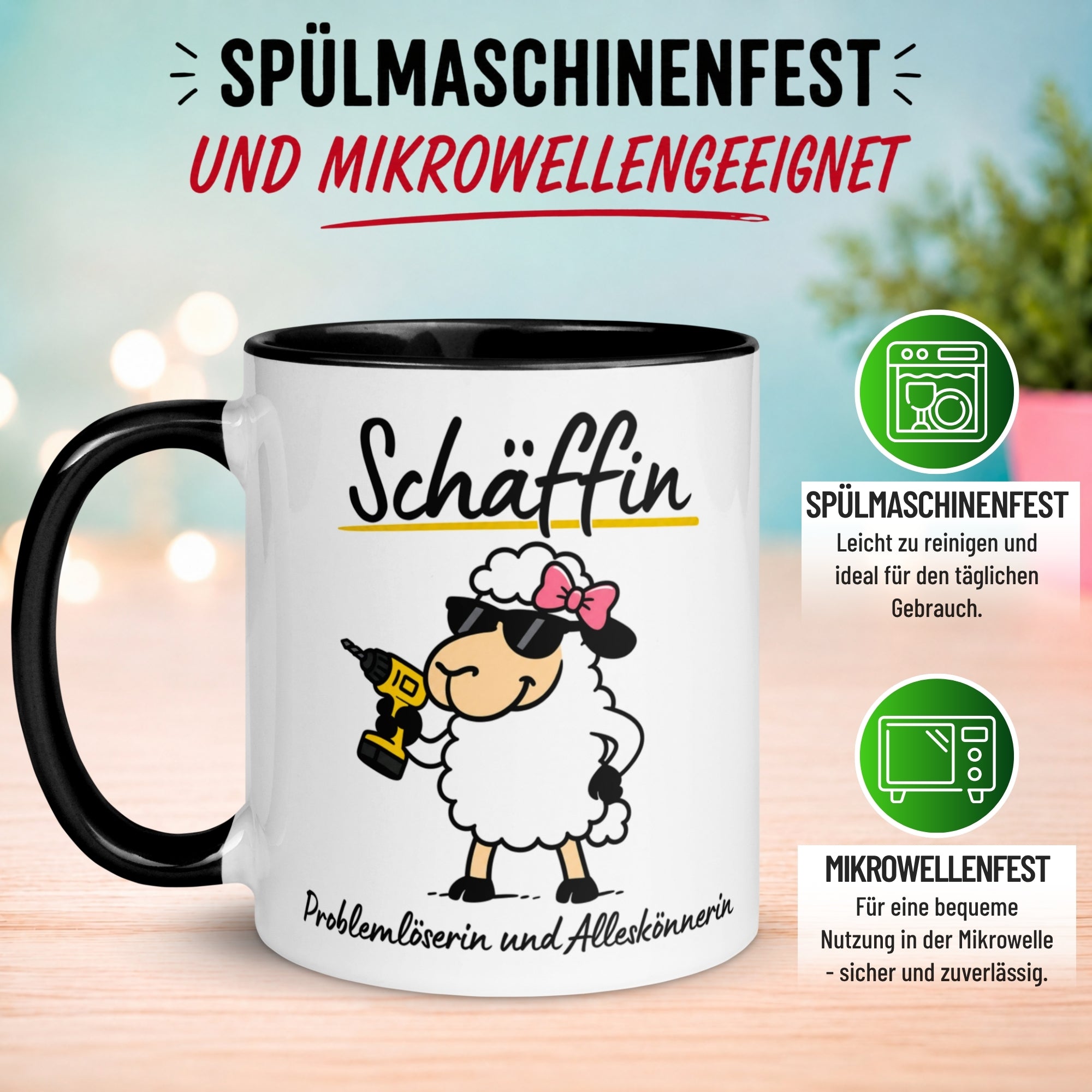 Tasse Chefin – „Schäffin - Problemlöserin und Alleskönnerin“ – Geschenk Beste Chefin