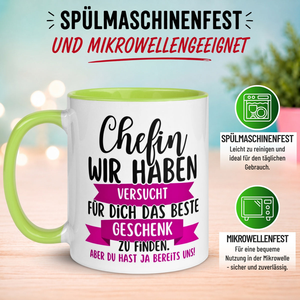 Tasse Chefin – „Wir haben es wirklich versucht“ – Geschenk Becher Chefin