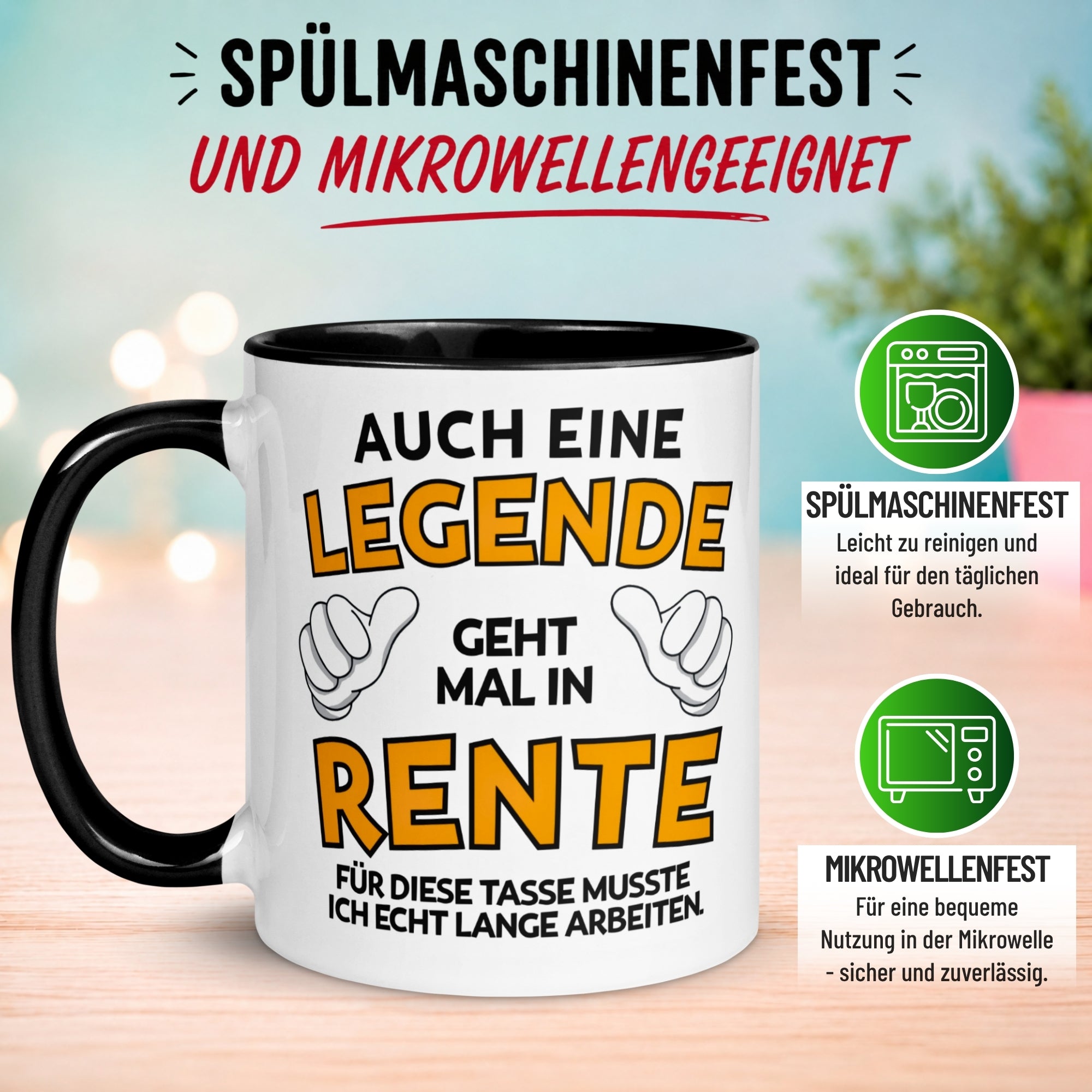 Tasse Rentner – „Auch eine Legende geht mal in Rente“ – Geschenk Rente Mann