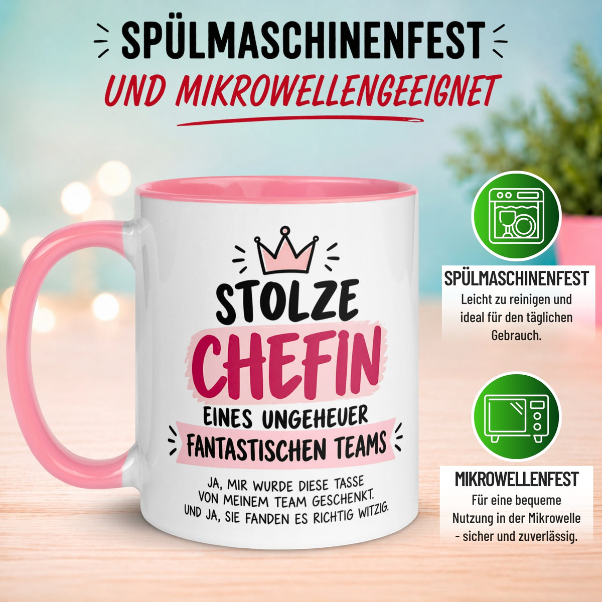 Tasse Chefin – „Ein unglaublich fantastischen Team“ – Geschenk Becher Chefin