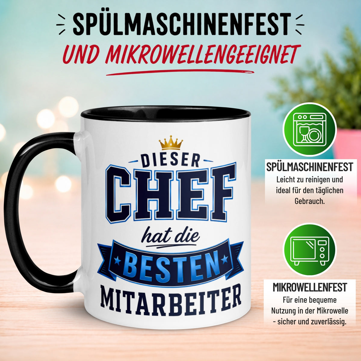 Tasse Chef – „Dieser Chef hat die besten Mitarbeiter“ – Geschenk Bester Chef