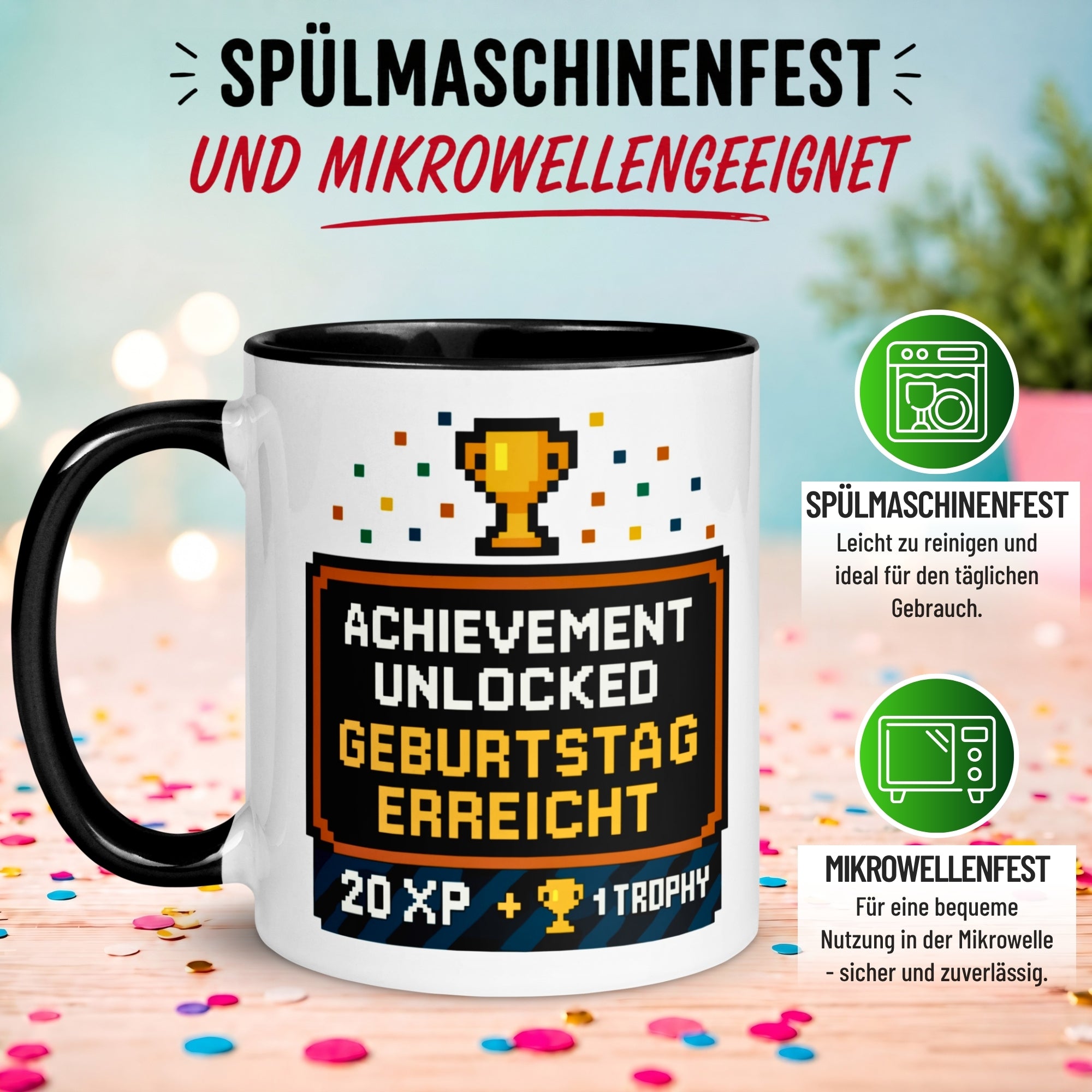 Tasse Geburtstag – „Achievement Unlocked“ – Geburtstagsgeschenk Mann Frau