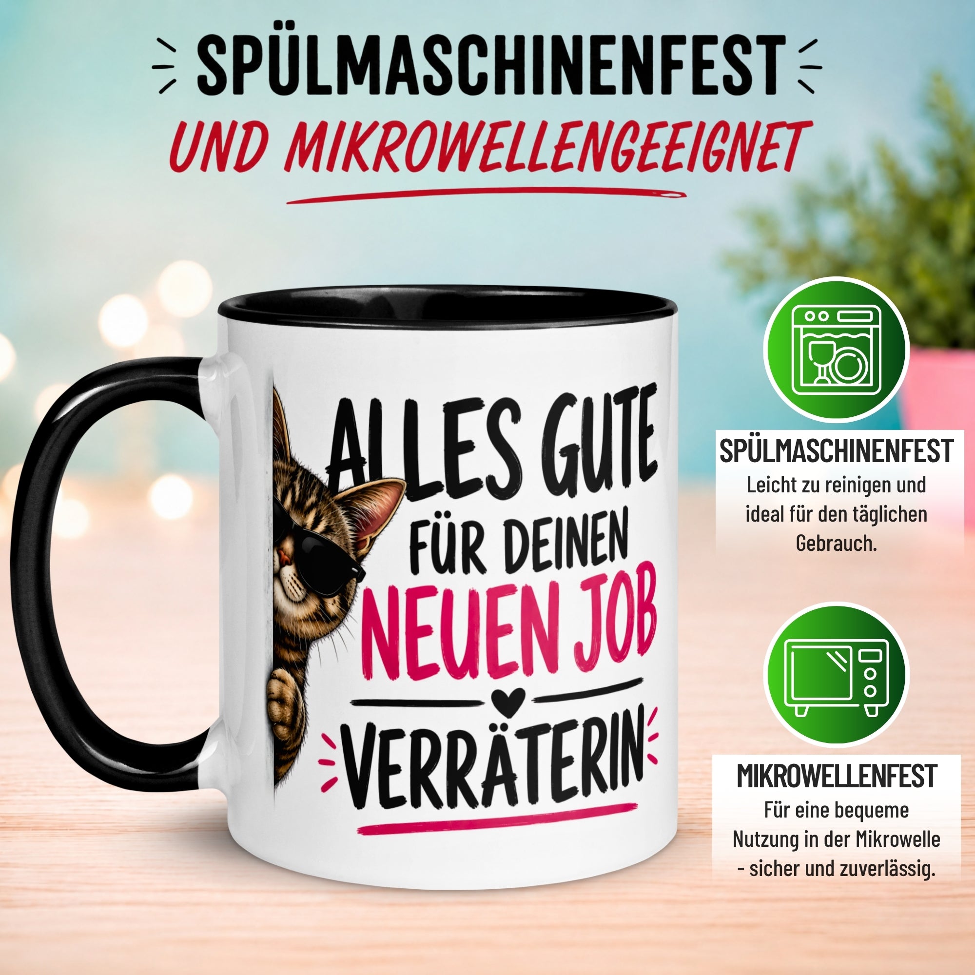 Tasse Abschied – „Alles Gute - Verräterin“ – Abschiedsgeschenk Kollegin