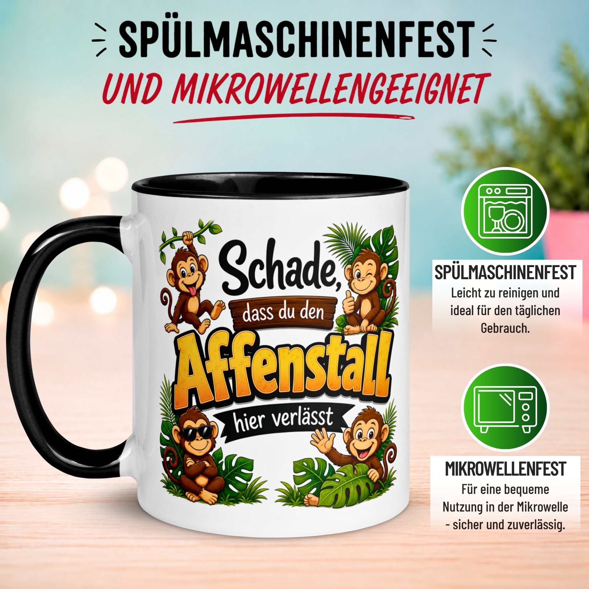 Tasse Abschied – „Schade dass du den Affenstall verlässt“ – Abschiedsgeschenk Kollegen