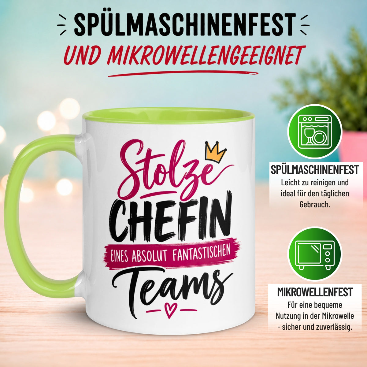 Tasse Chefin – „Stolze Chefin eines fantastischen Teams“ – Geschenk Beste Chefin