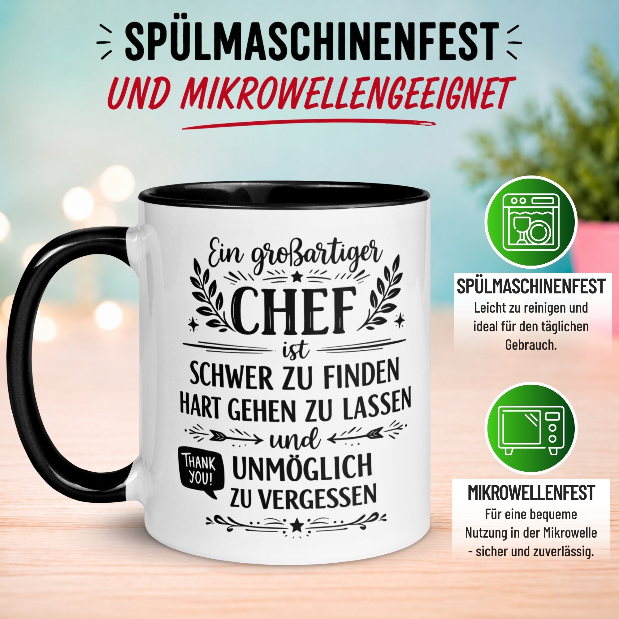 Tasse Chef – „Ein großartiger Chef ist schwer zu finden“ – Abschied Geschenk