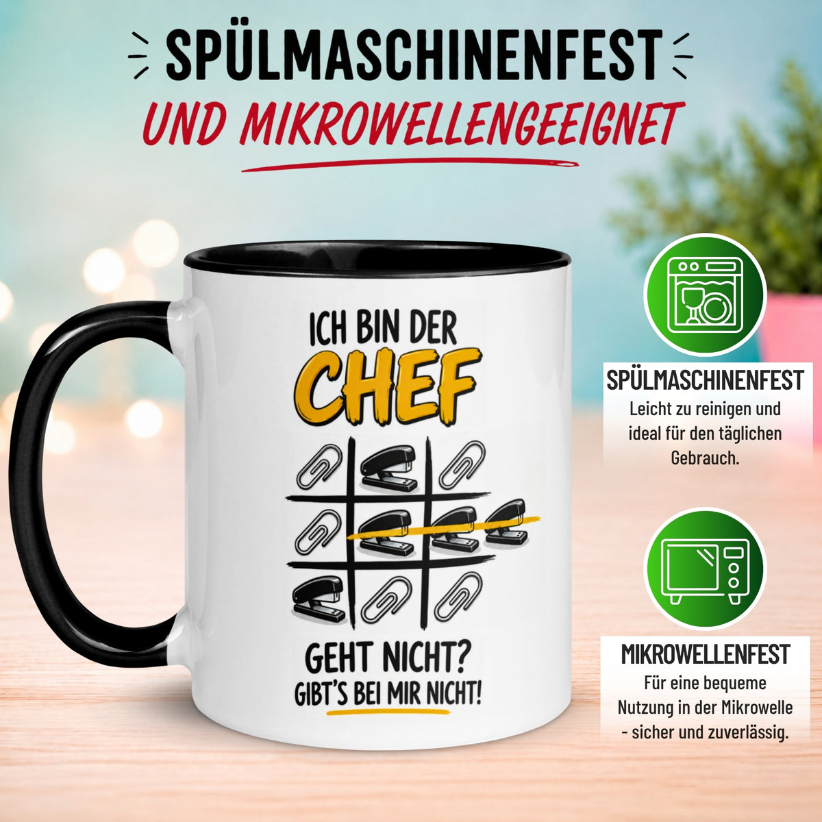 Tasse Chef – „Geht nicht - Gibt's bei mir nicht“ – Geschenk Becher Bester Chef