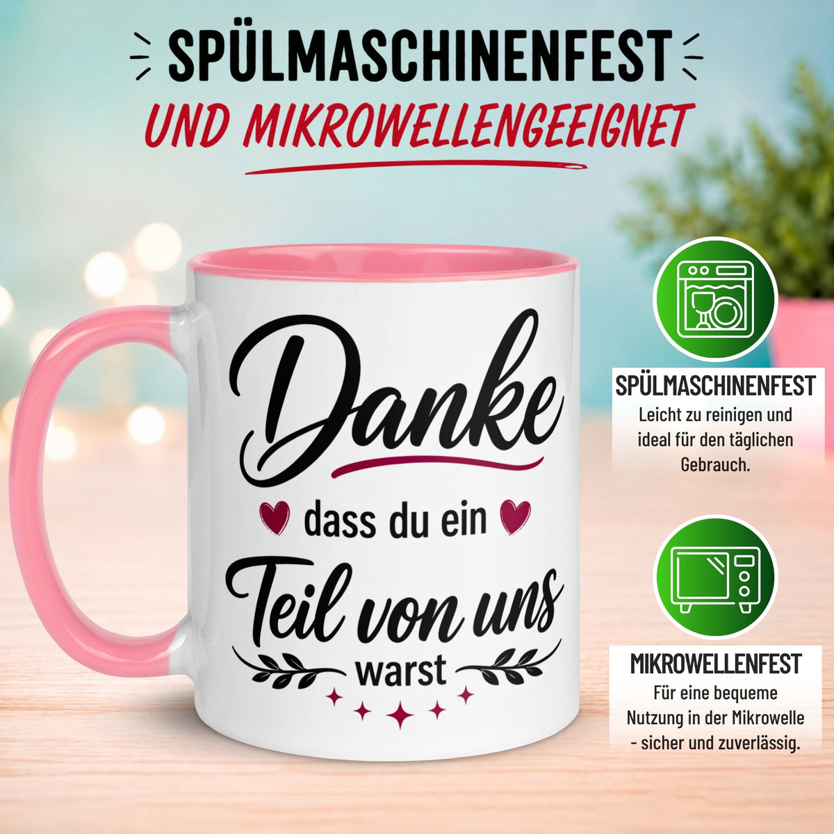 Tasse Abschied – „Ein Teil von uns warst“ – Abschiedsgeschenk für Kollegin/Kollege