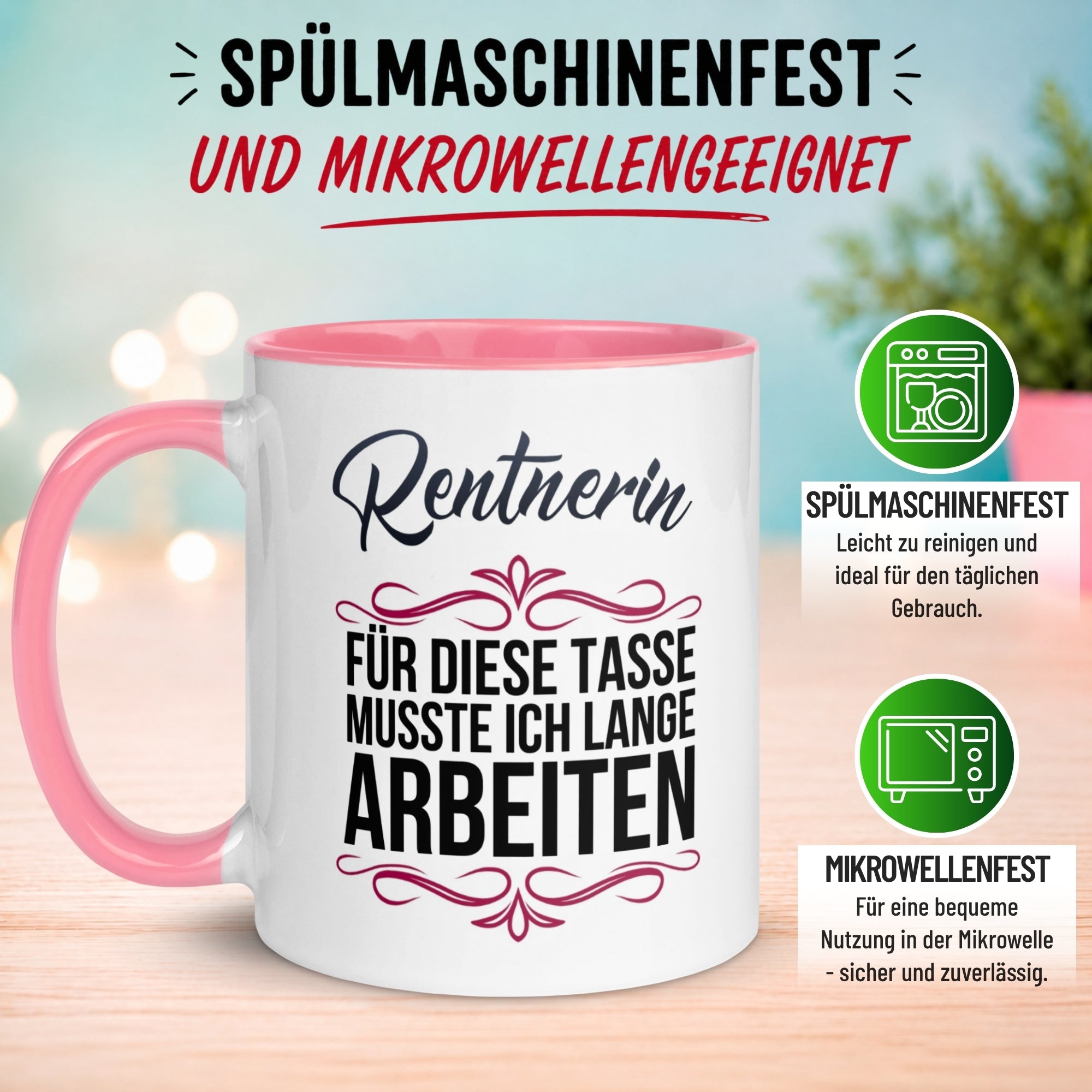 Tasse Rentnerin – „Für die Tasse musste ich lange arbeiten“ – Geschenk Rente Frau