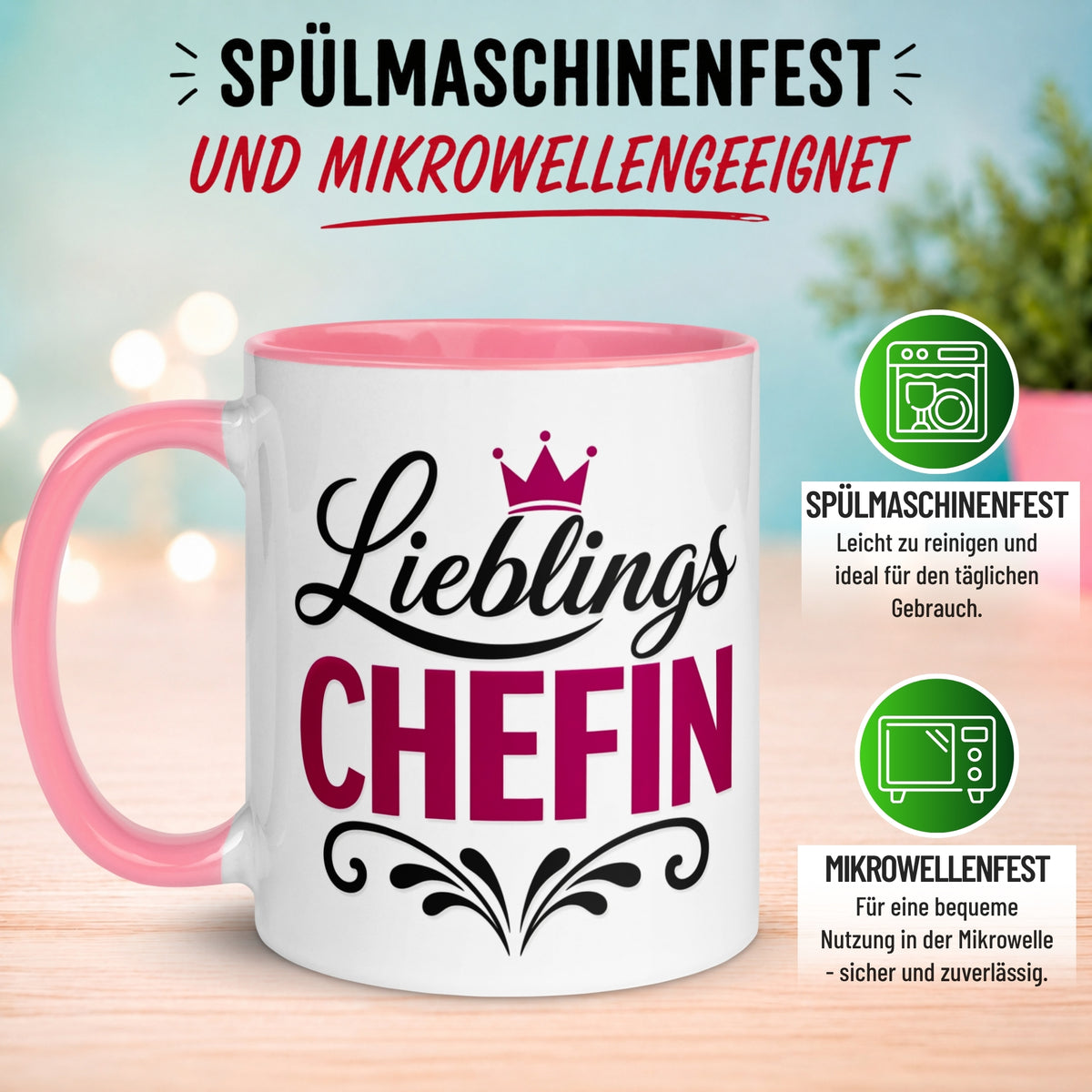 Tasse Chefin – „Lieblingschefin mit Herz“ – Geschenk Becher Beste Chefin