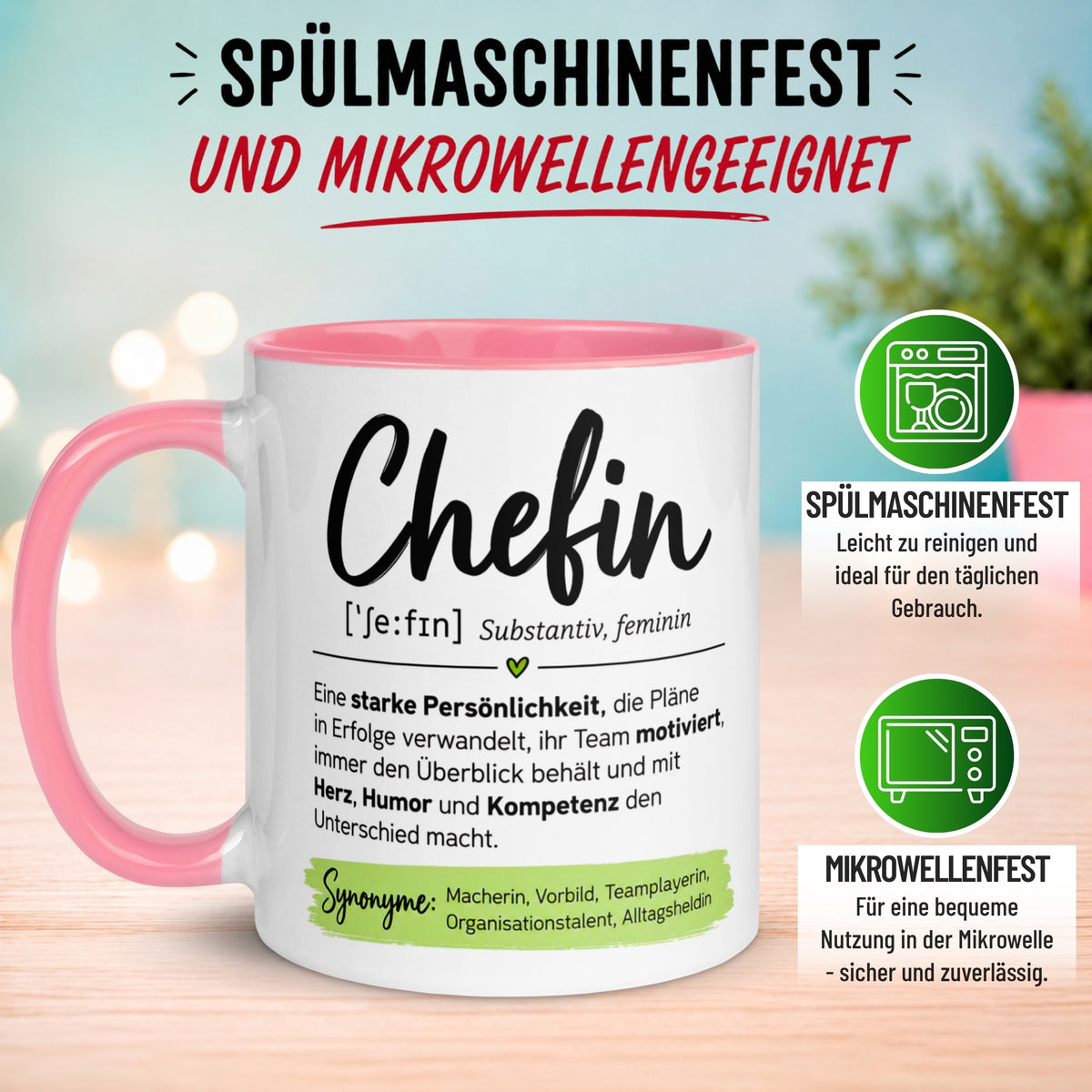 Tasse Chefin – „Lexikoneintrag & Definition“ – Geschenk Becher Chefin
