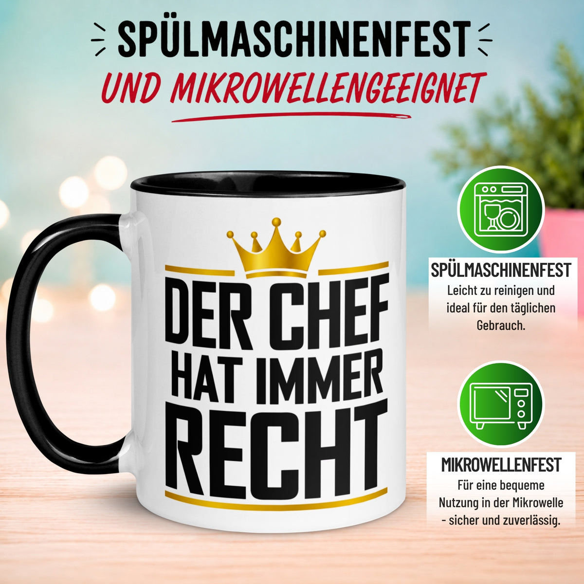 Tasse Chef – „Der Chef hat immer Recht“ – Geschenk Kaffeetasse Bester Chef