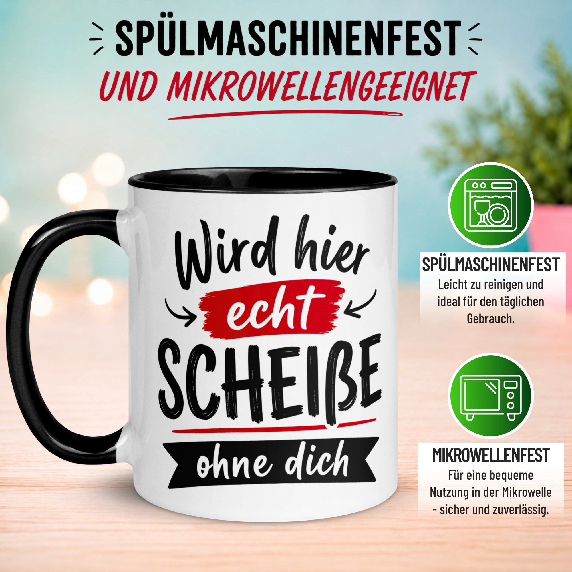 Tasse Abschied – „Wird hier echt Scheiße ohne dich“ – Abschiedsgeschenk Kollegen