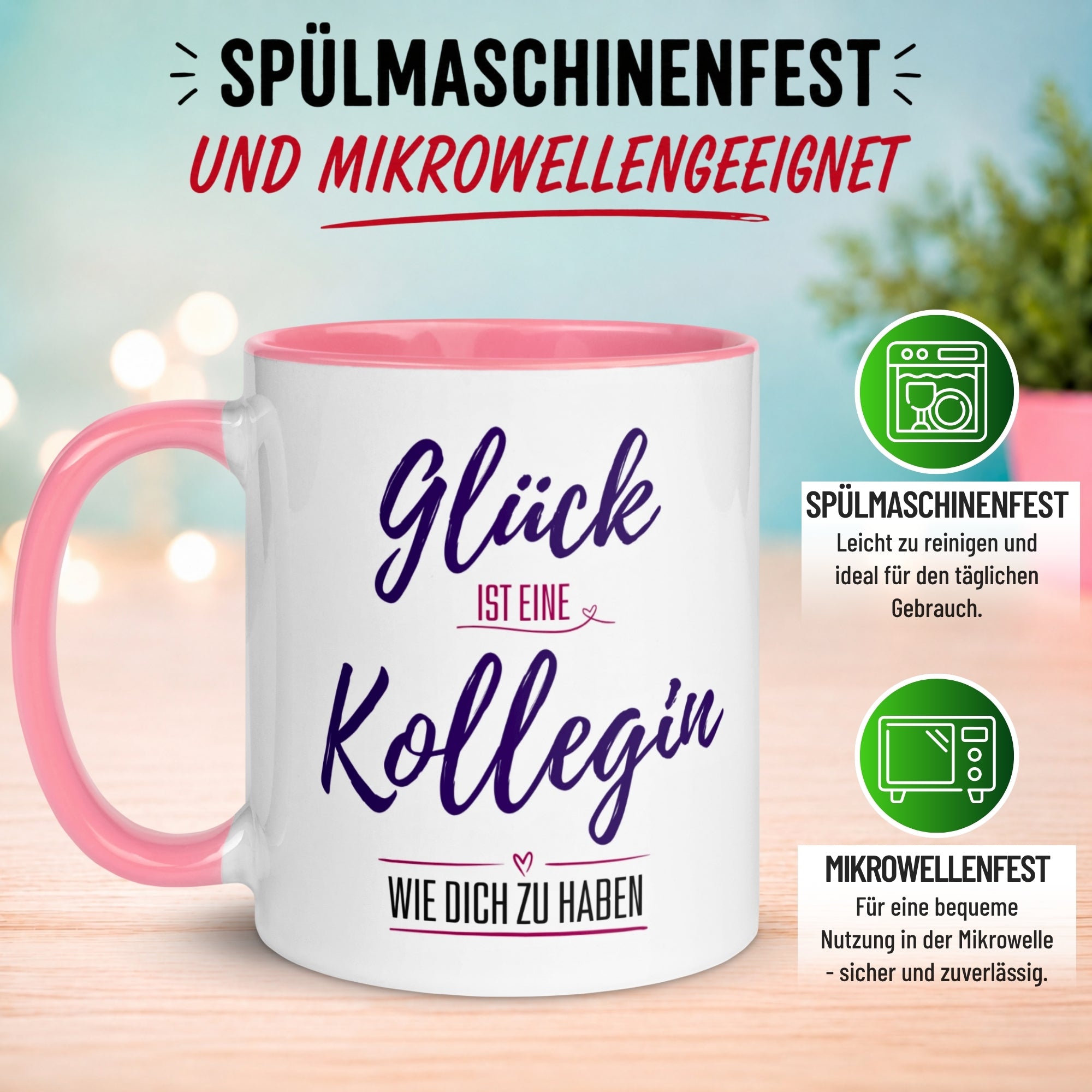 Tasse Kollegin – „Glück ist eine Kollegin wie Dich zu haben“ – Geschenk Beste Arbeitskollegin