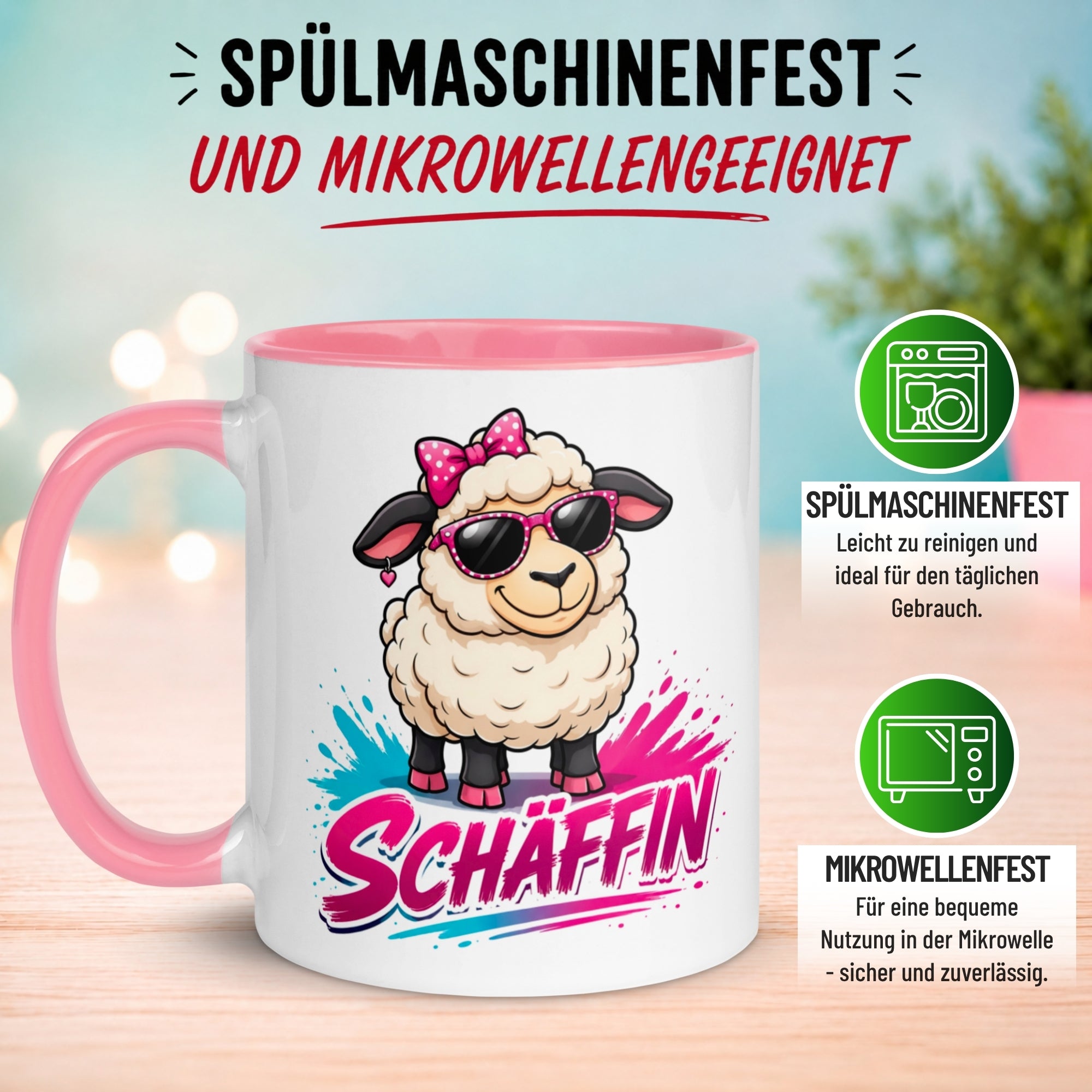 Tasse Chefin – „Coole Schäffin mit Ohring“ – Geschenk Becher Chefin