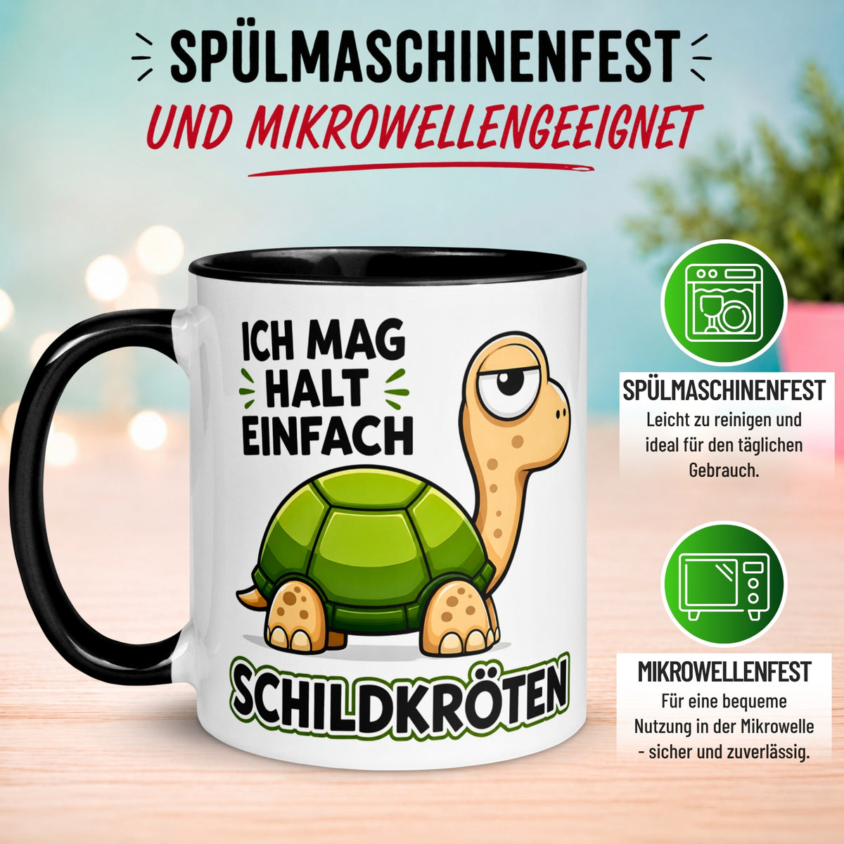 Tasse Schildkröte – „Ich mag halt einfach Schildkröten“ – lustiges Schildkröten Geschenk