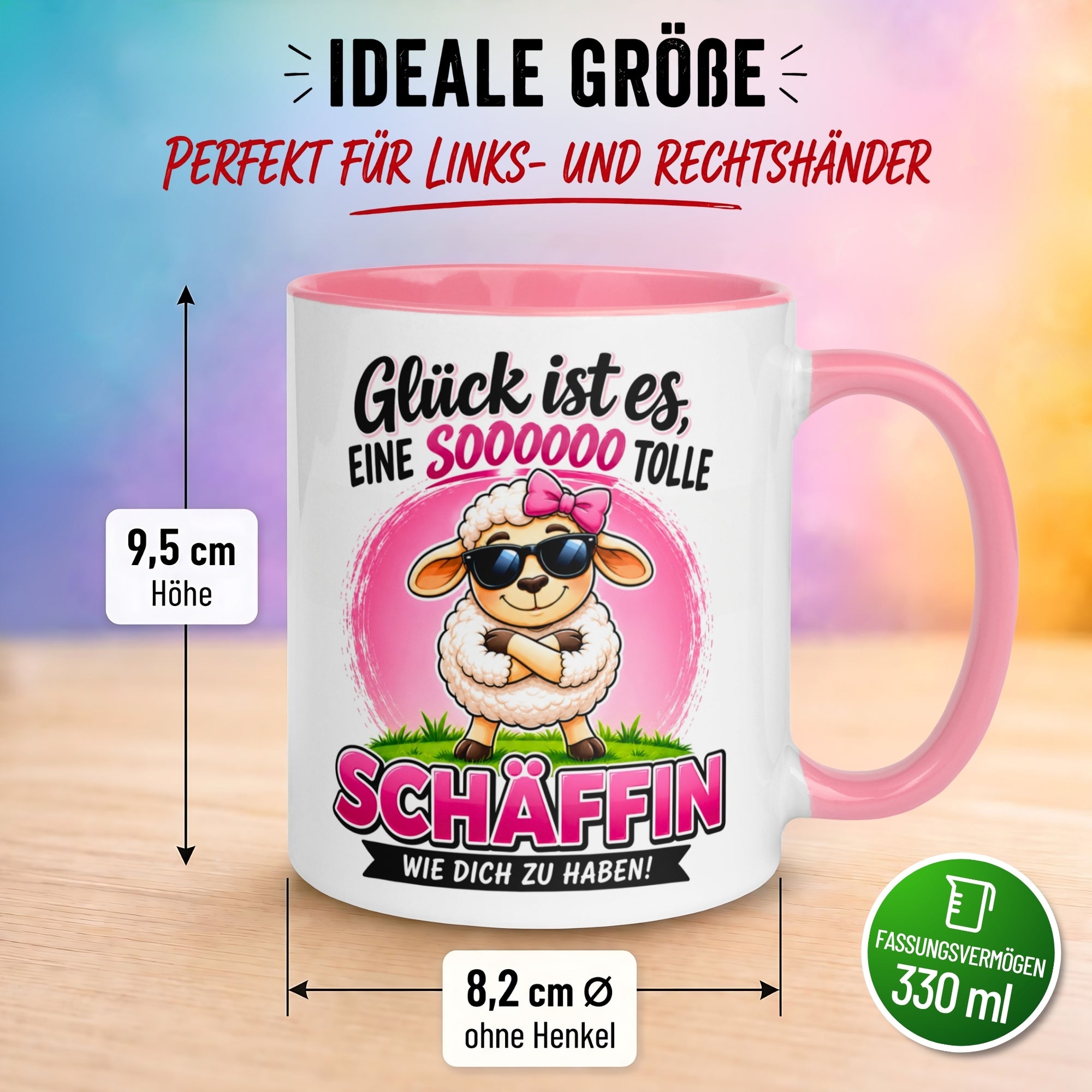 Tasse Chefin – „Glück ist es eine Schäffin wie dich zu haben“ – Geschenk Beste Chefin