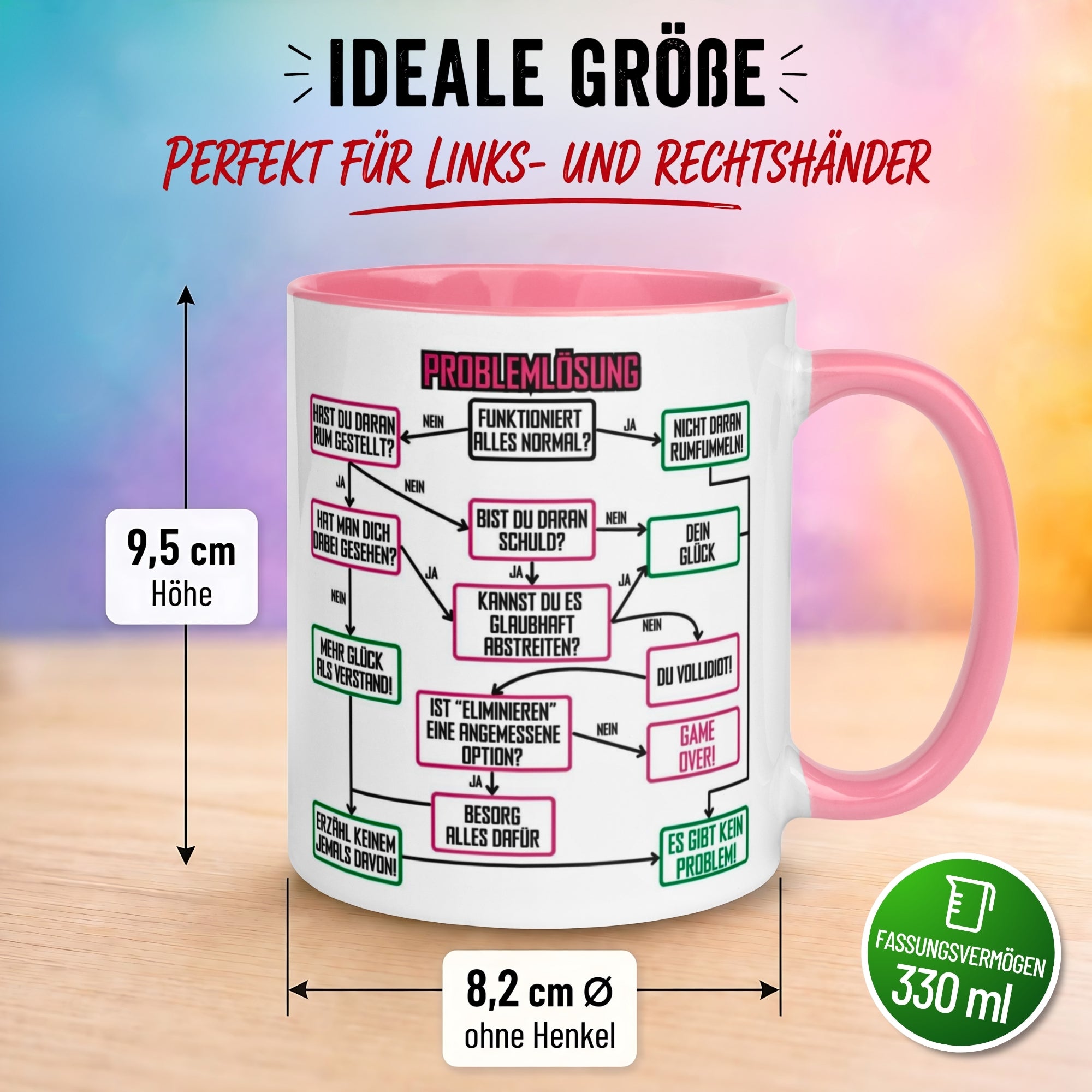 Tasse Kollegin – „Problemlösung im Büro“ – Geschenk Abschied Arbeitskollegin