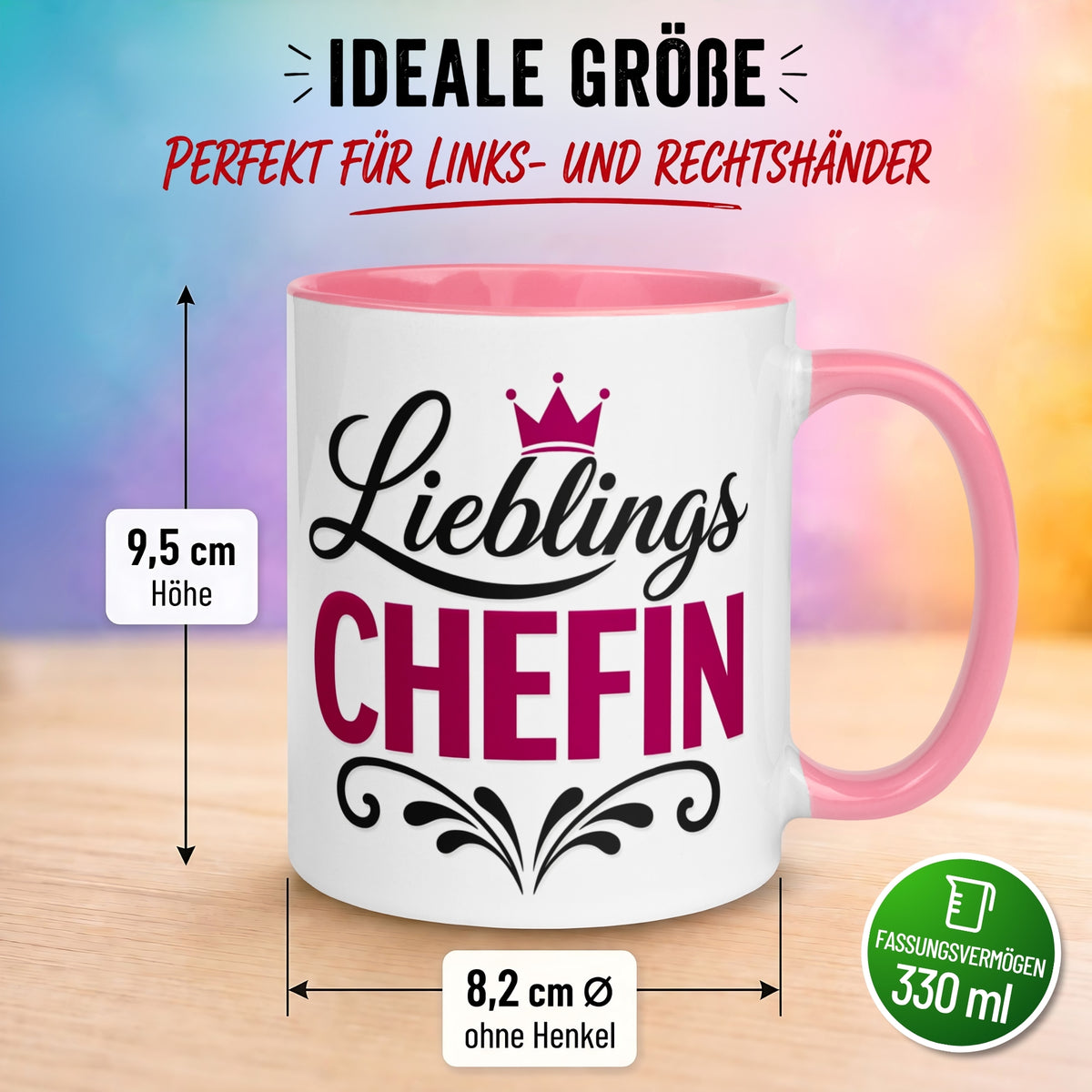 Tasse Chefin – „Lieblingschefin mit Herz“ – Geschenk Becher Beste Chefin