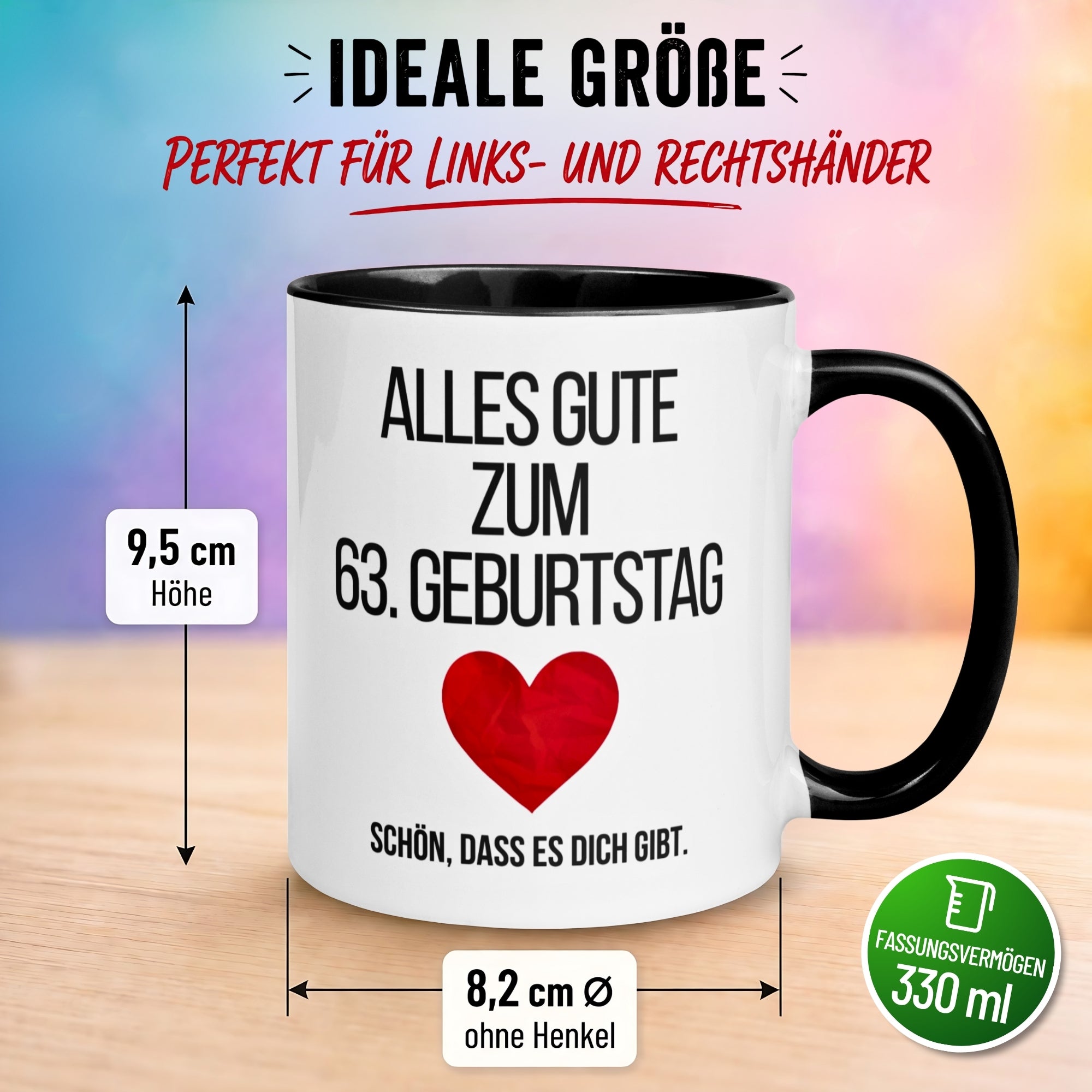 Tasse 63. Geburtstag Mann Frau – „Alles Gute zum Geburtstag“ – Geschenk zum Geburtstag Männer Frauen