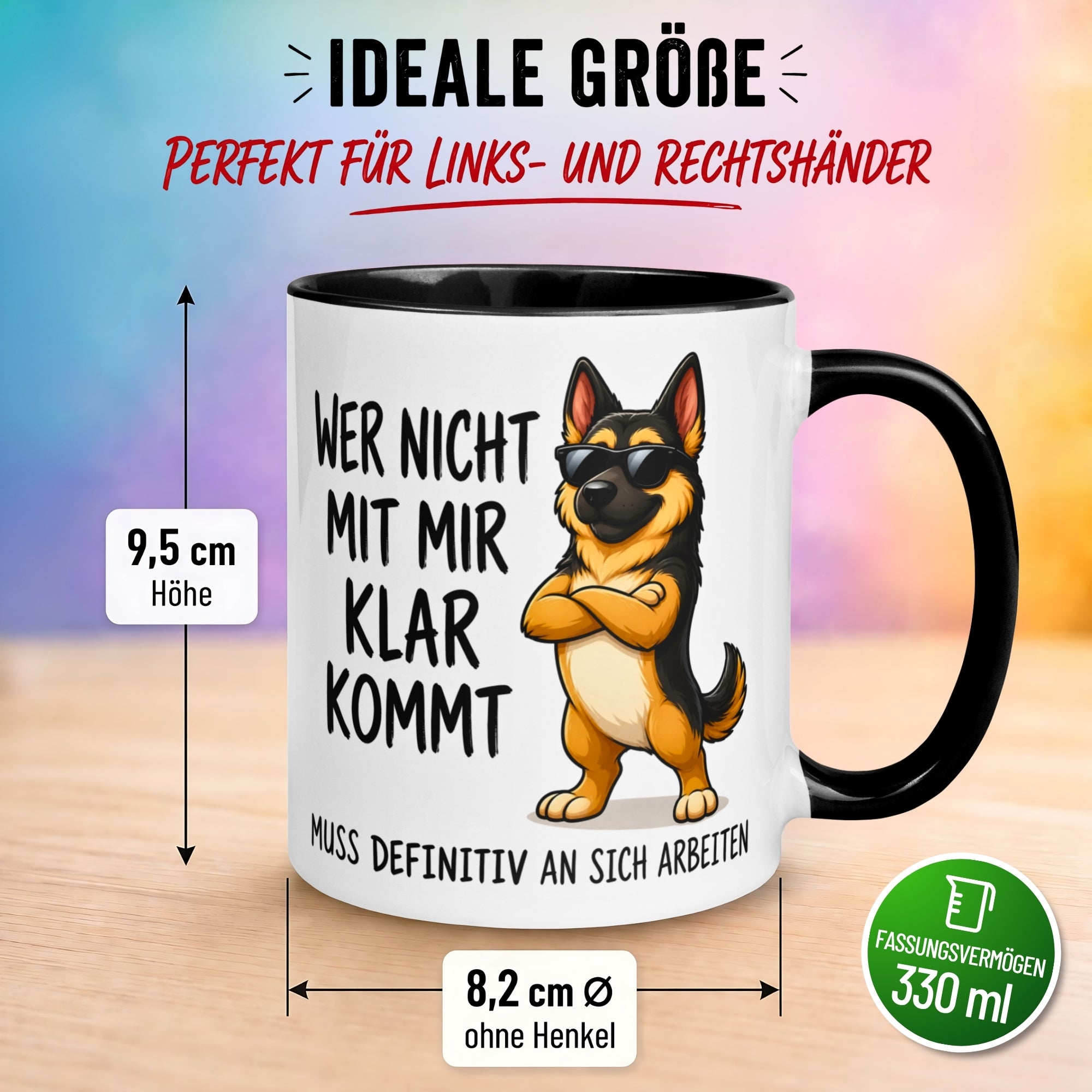 Tasse Hund – „Wer nicht mit mir klar kommt“ – Lustiger Geschenk Mann Frau
