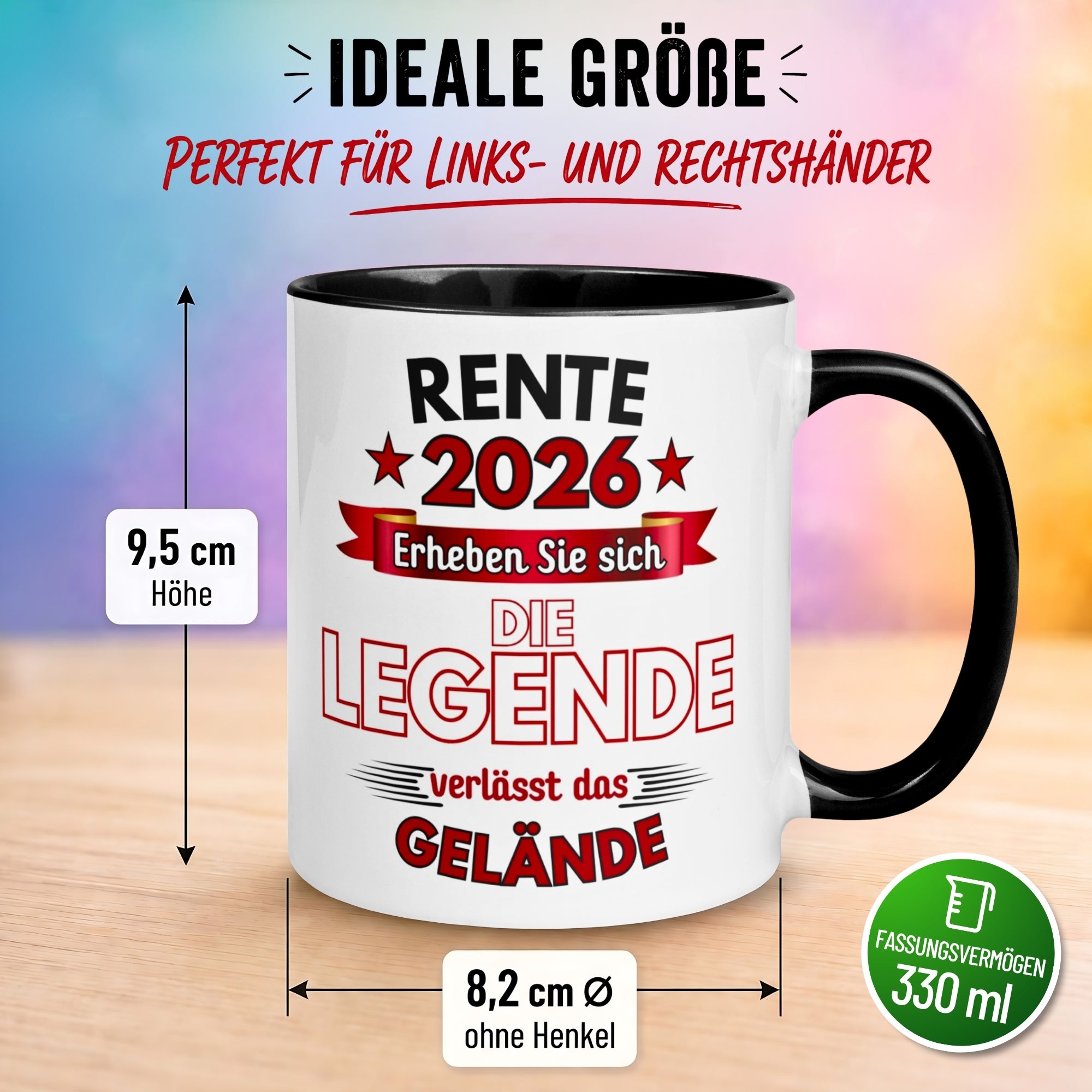 Tasse Rente – „Legende verlässt Gelände“ – Renteneintritt Geschenk Männer Frauen