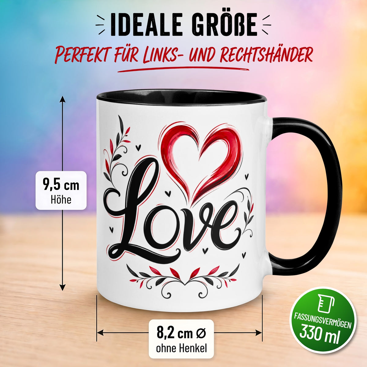 Tasse Liebe – „Ornamental Love“ – Ich liebe Dich Geschenk Partner Jahrestag Valentinstag