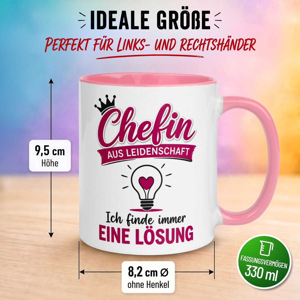 Tasse Chefin – „Ich finde immer eine Lösung“ – Teamleiterin Geschenk Becher