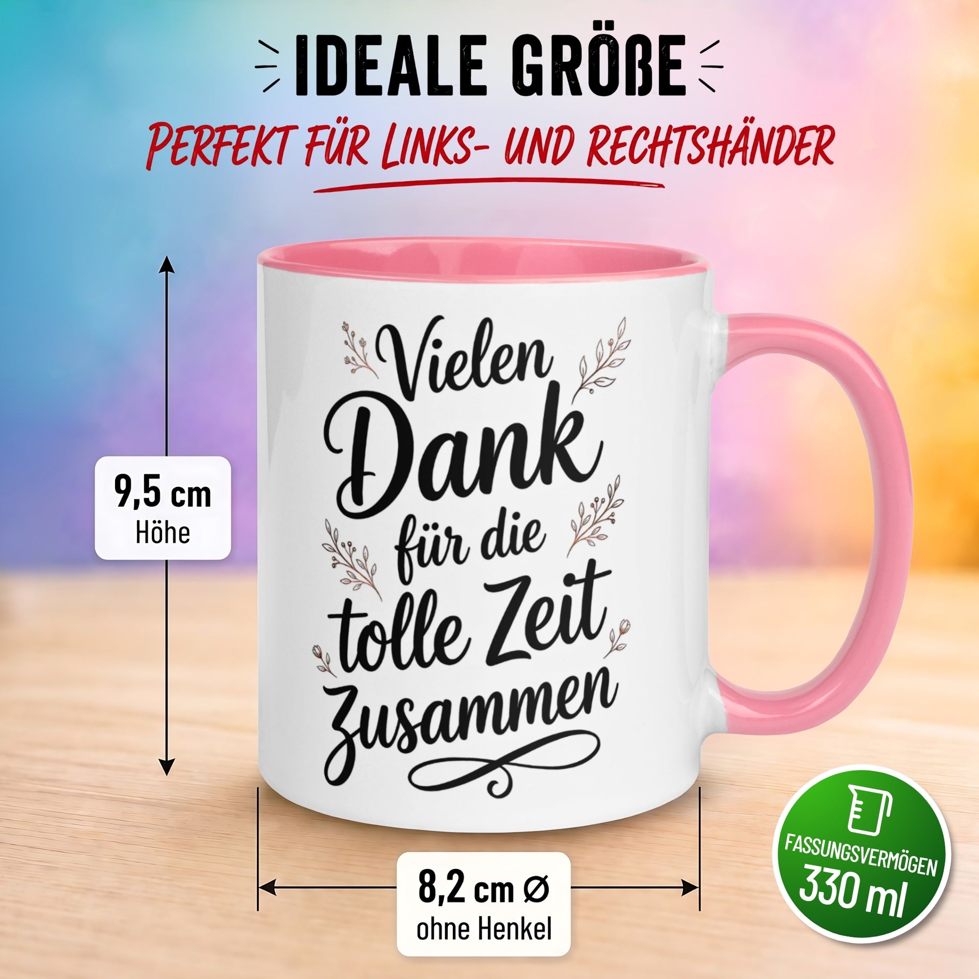Tasse Abschied – „Vielen Dank für die tolle Zeit“ – Abschiedsgeschenk Kollegin