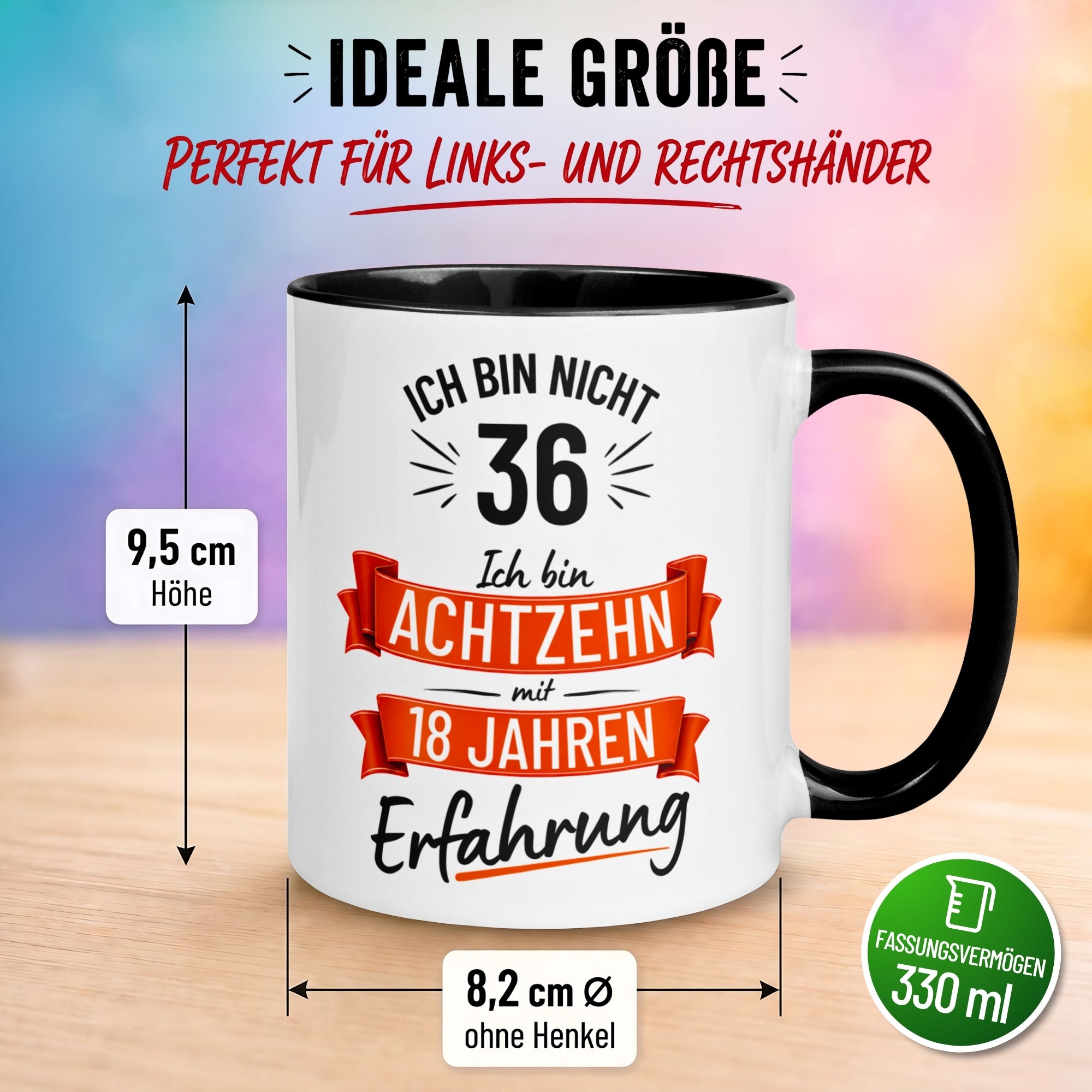 Tasse 36. Geburtstag Mann – „Ich bin nicht 36 – Ich hab Erfahrung“ – Geschenk zum Geburtstag Männer