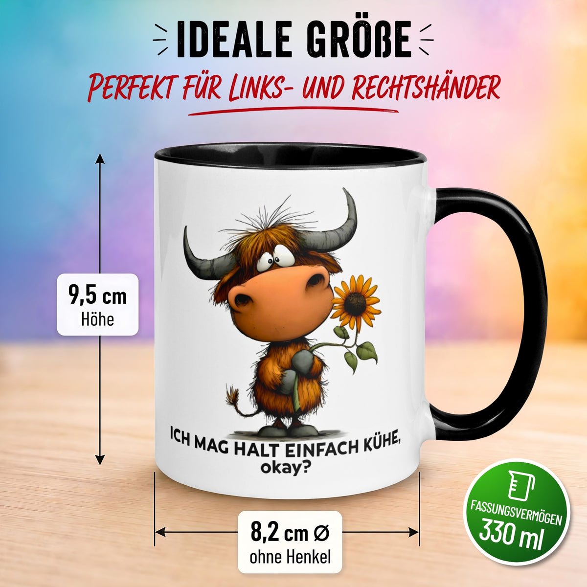 Tasse Kuh – „Ich mag halt einfach Kühe - okay“ – lustiger Geschenk Becher für Landwirt
