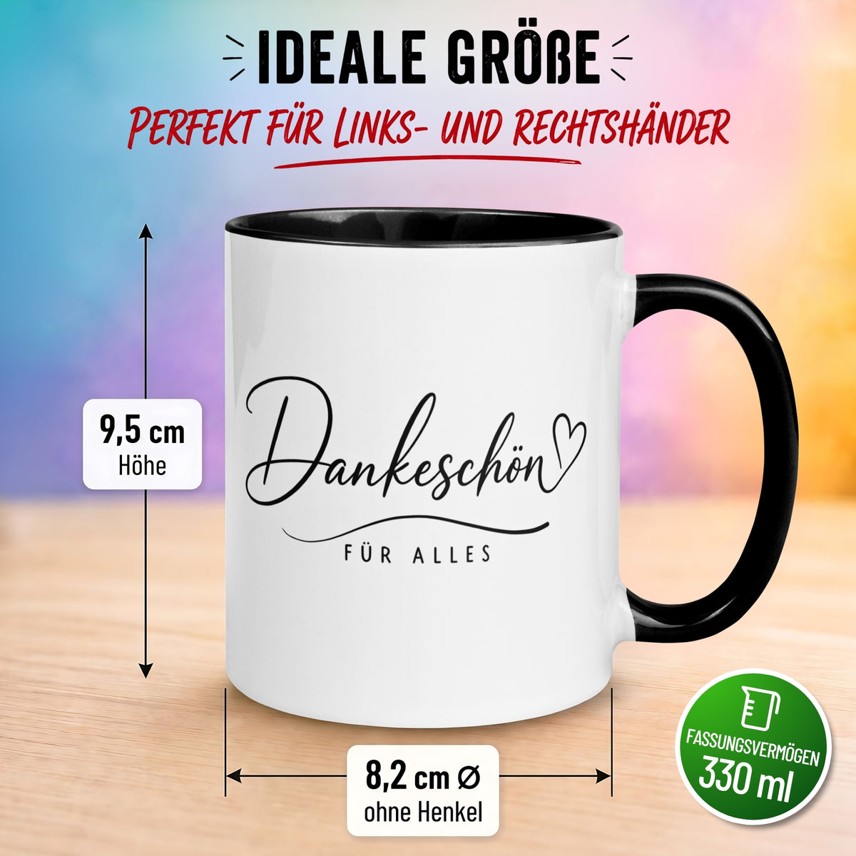 Tasse Danke – „Dankeschön für alles“ – Dankeschön Geschenke für Freund/Freundin