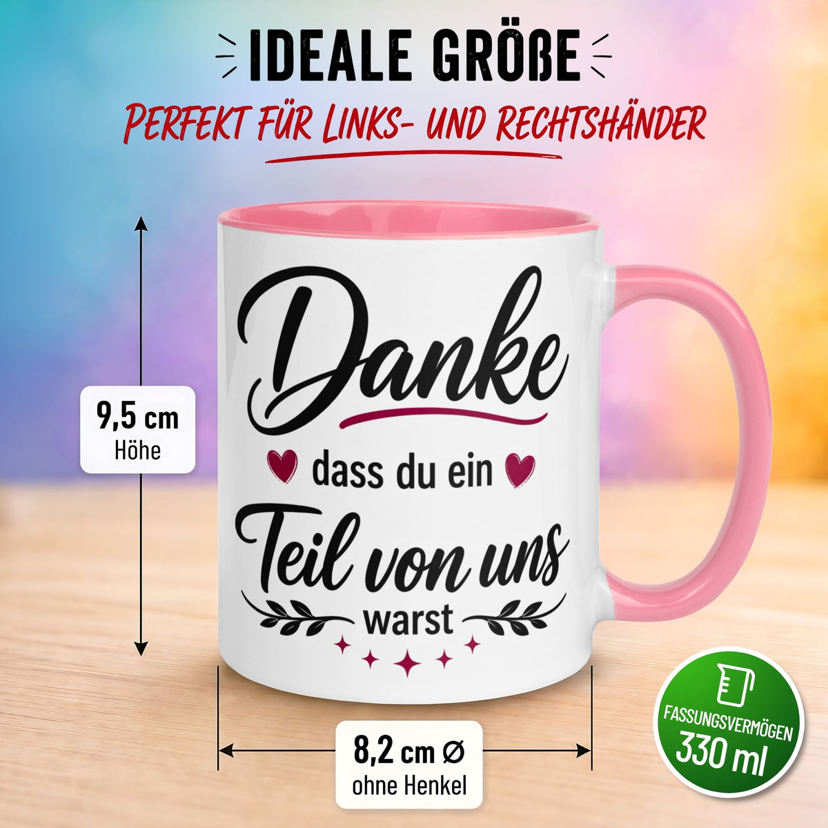 Tasse Abschied – „Ein Teil von uns warst“ – Abschiedsgeschenk für Kollegin/Kollege