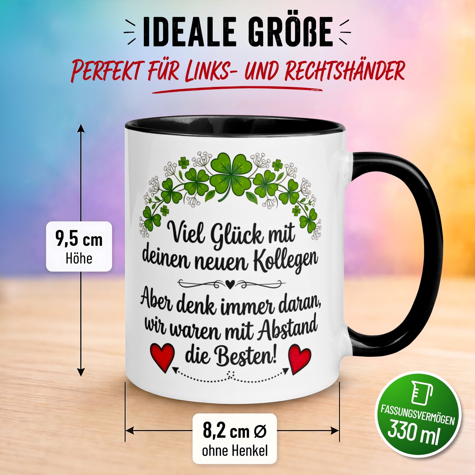 Tasse Abschied – „Viel Glück mit deinen neuen Kollegen“ – Abschiedsgeschenk Kollegen