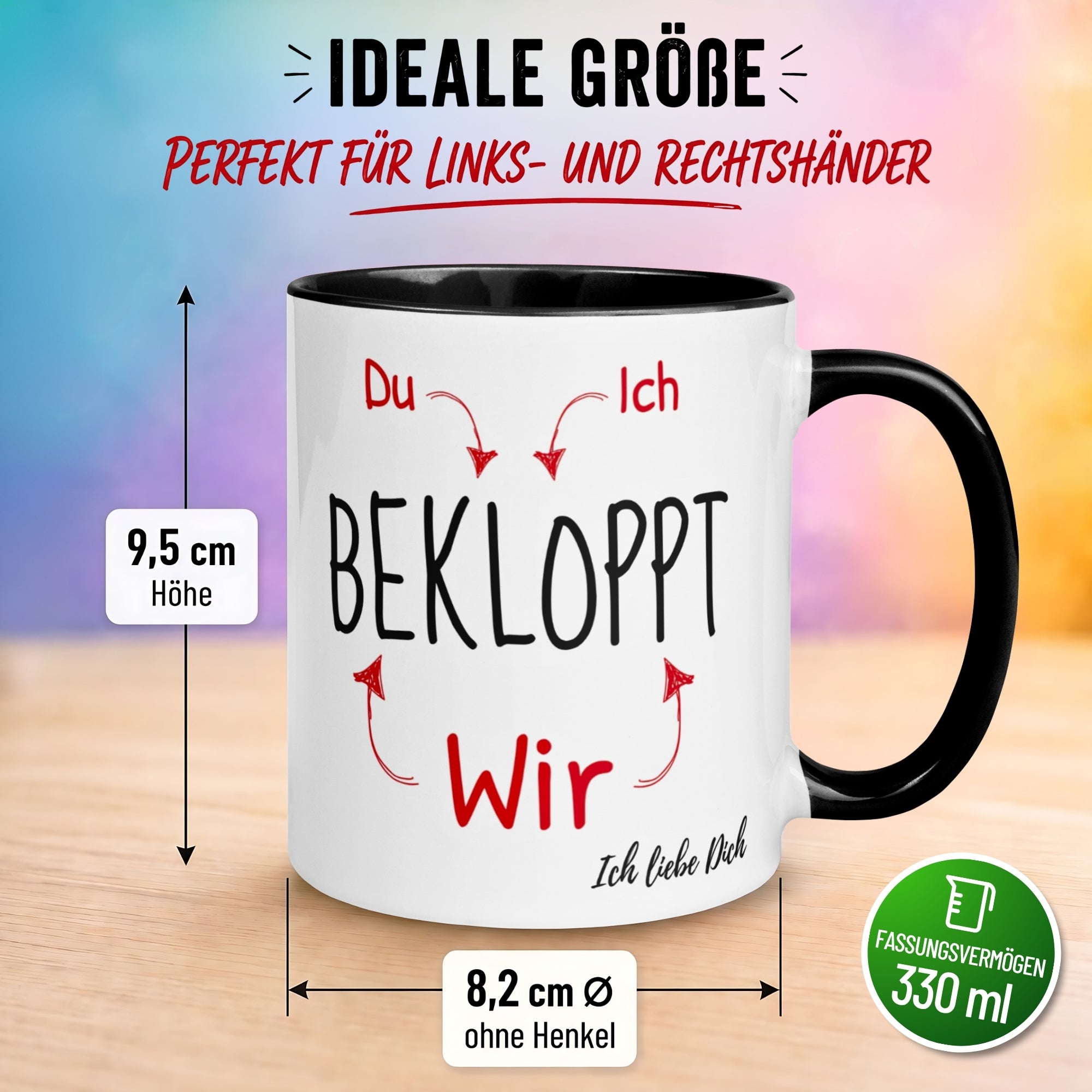 Tasse Liebe – „Du Ich Wir Bekloppt“ – Ich liebe Dich Geschenk Partner Jahrestag Valentinstag