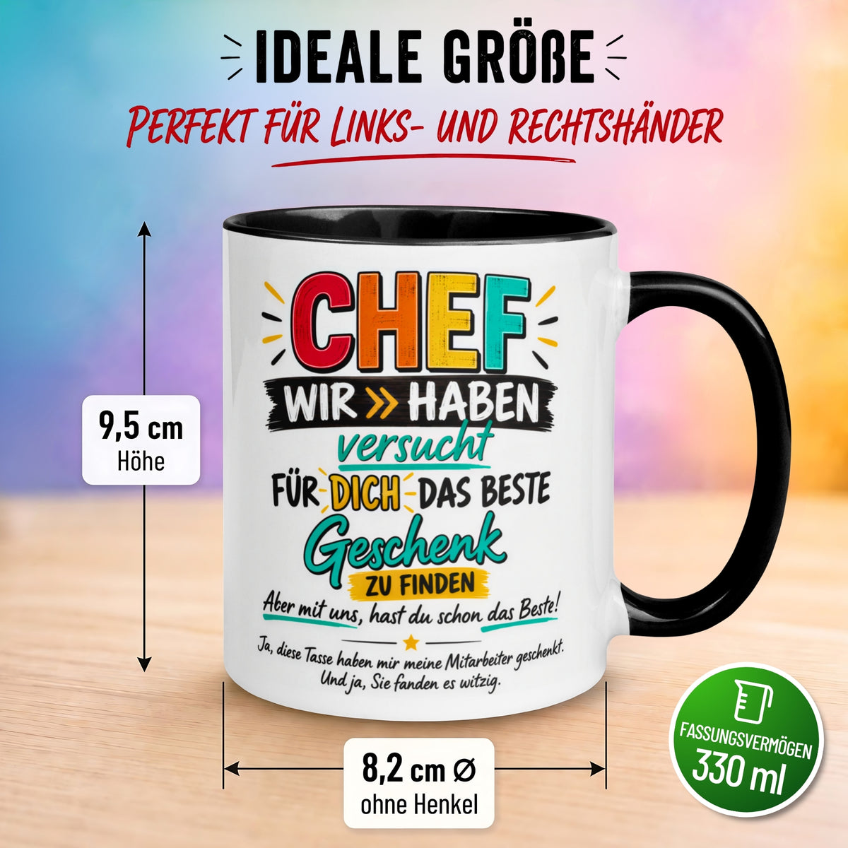 Tasse Chef – „Für dich das beste Geschenk“ – Kaffeetasse Bester Chef