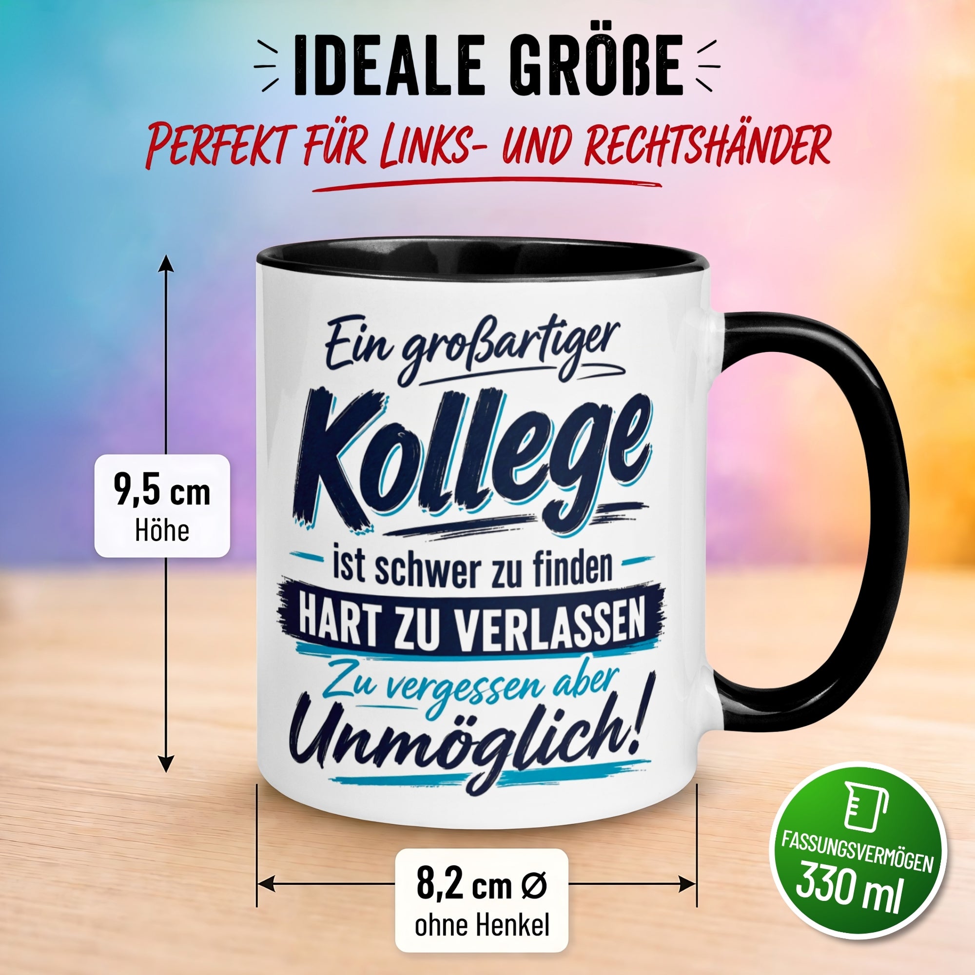 Tasse Kollege – „Ein großartiger Kollege ist schwer zu finden“ – Geschenk Abschied Arbeitskollege