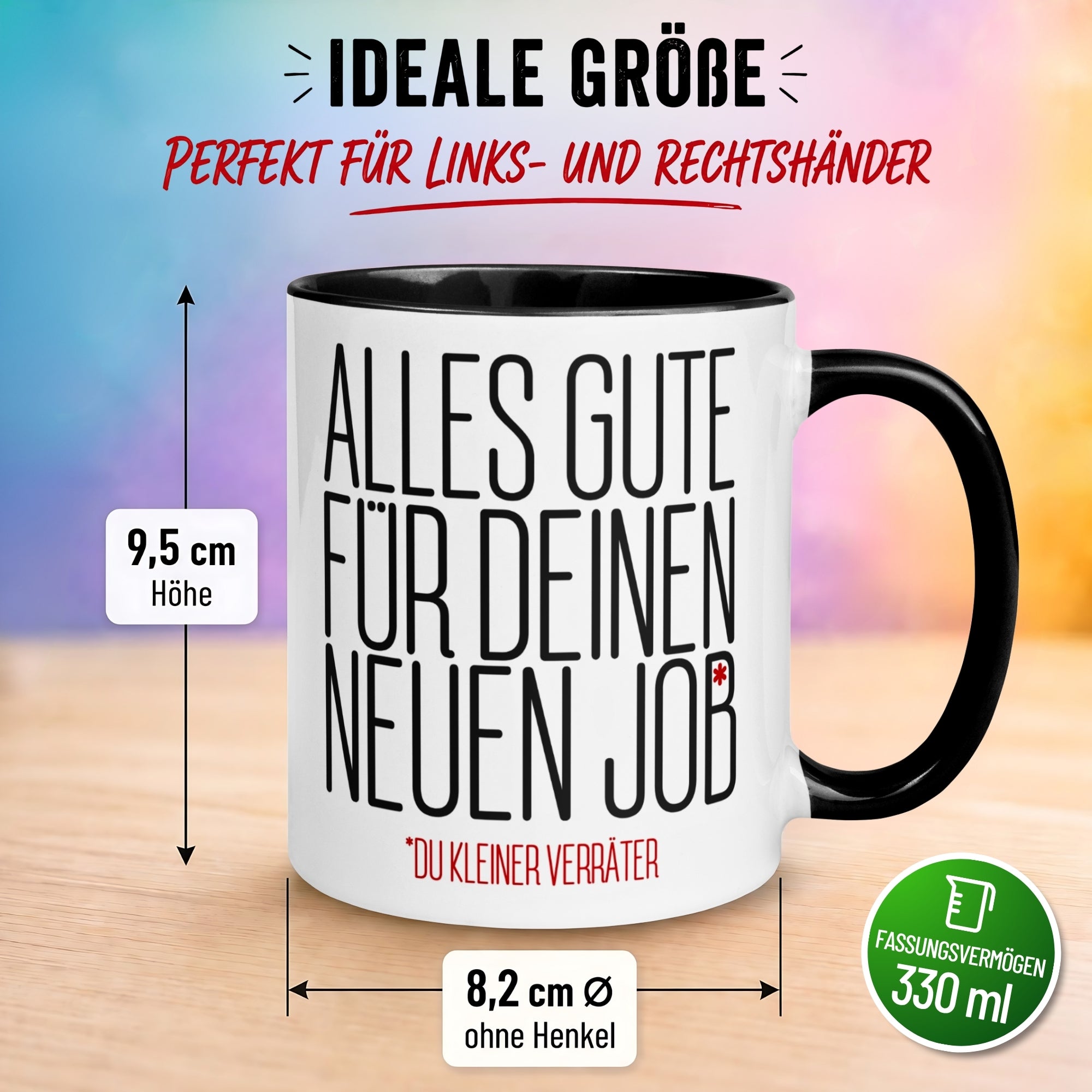 Tasse Abschied – „Alles gute für deinen neuen Job“ – Abschiedsgeschenk Kollegen/Kollegin