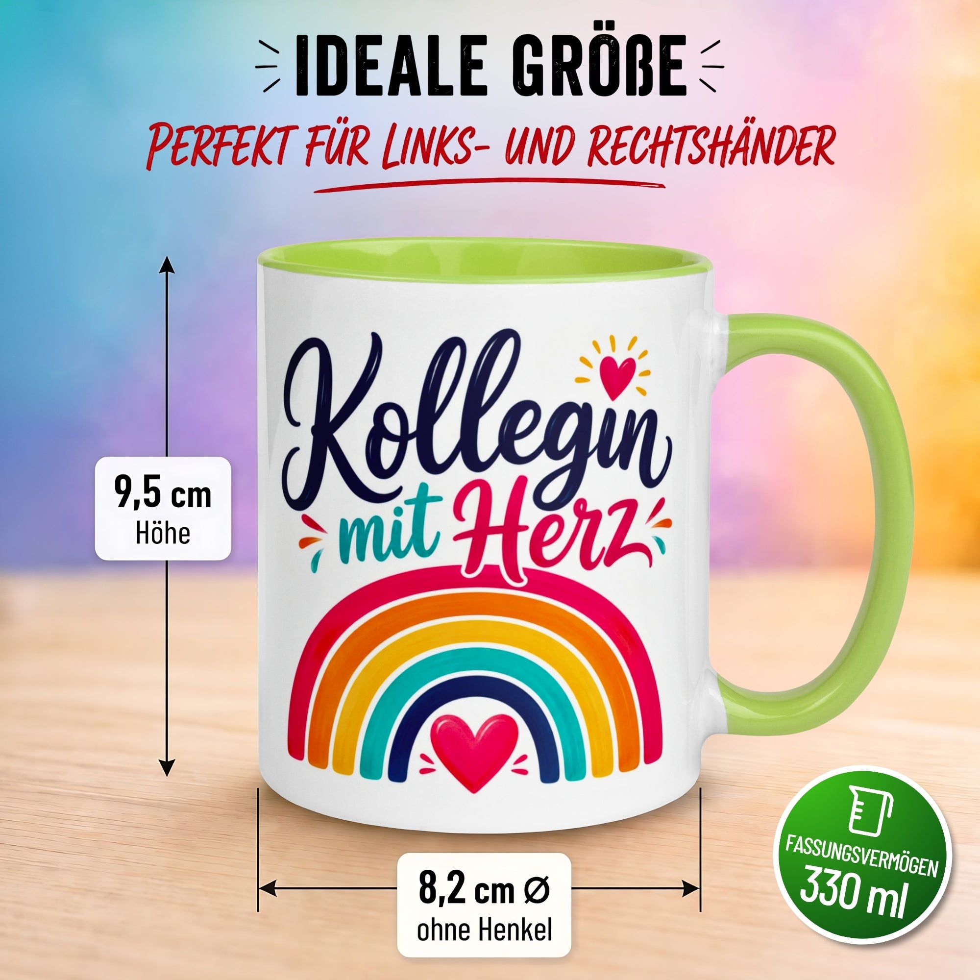 Tasse Kollegin – „Kollegin mit Herz - Danke für alles“ – Geschenk Beste Arbeitskollegin